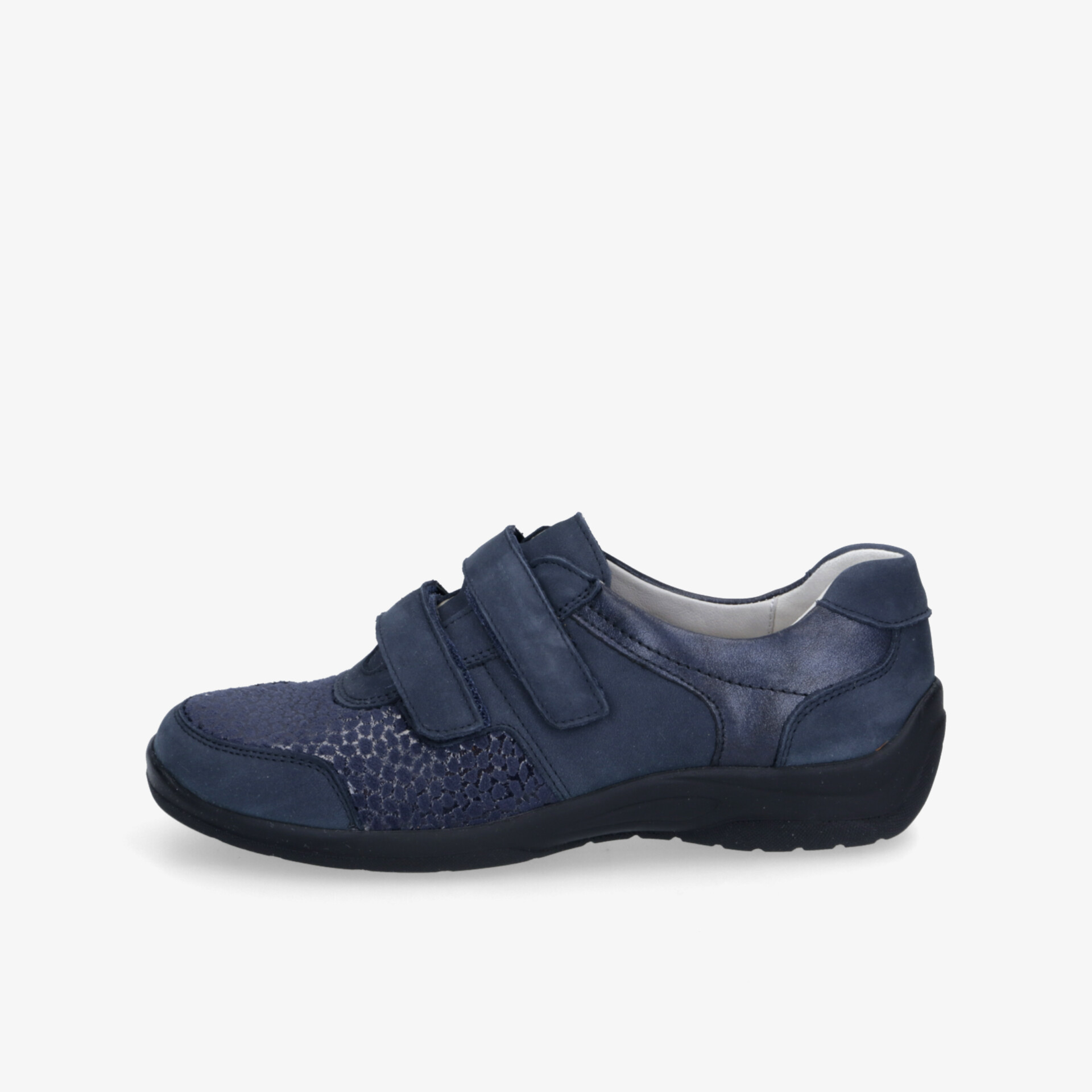 Dunkelblauer Sneaker mit bequemem Klettverschluss und flexibler Sohle für optimalen Tragekomfort