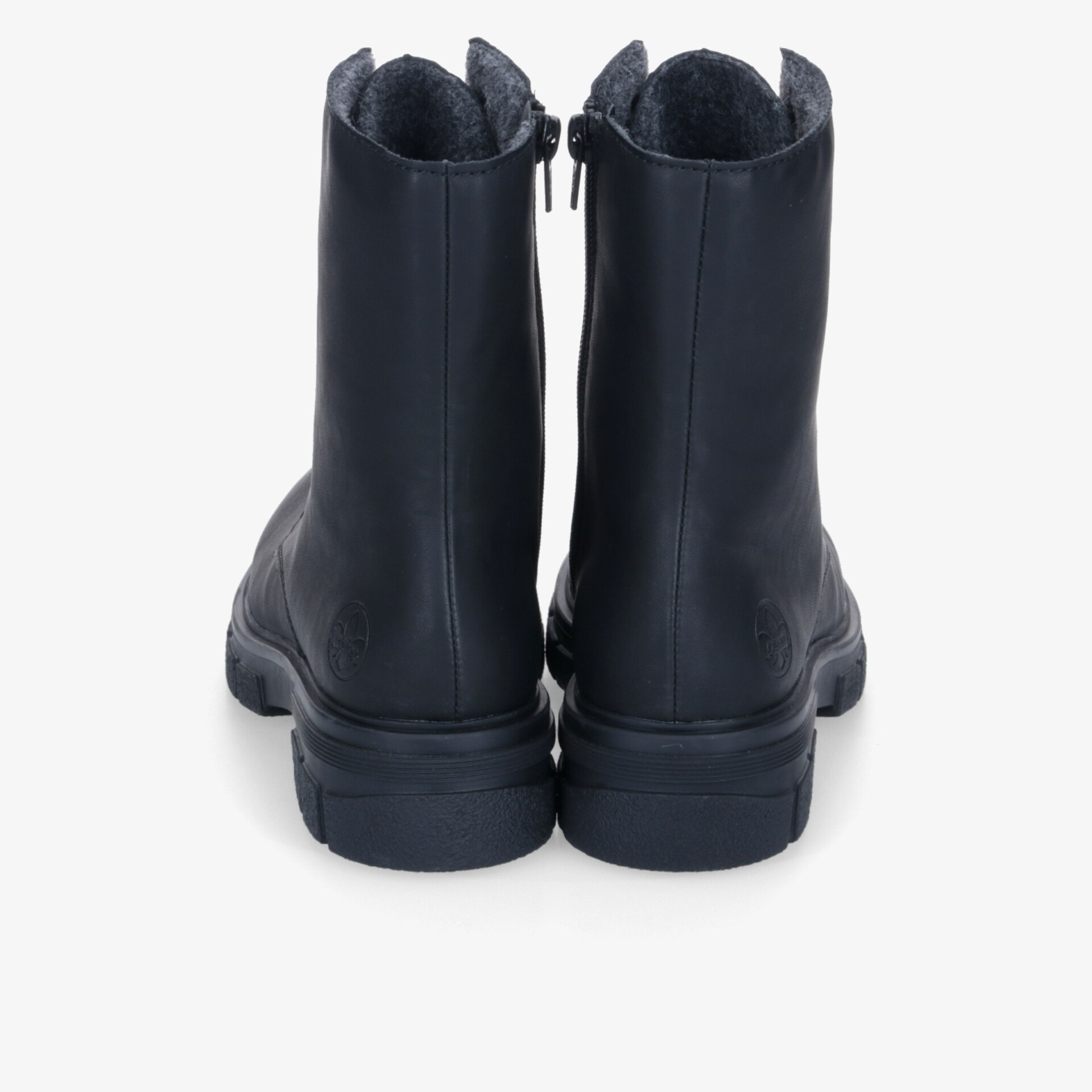 Robuste Schuhe mit Reißverschluss und hohem Schaft, bequeme Passform und rutschfester Sohle, Rückansicht