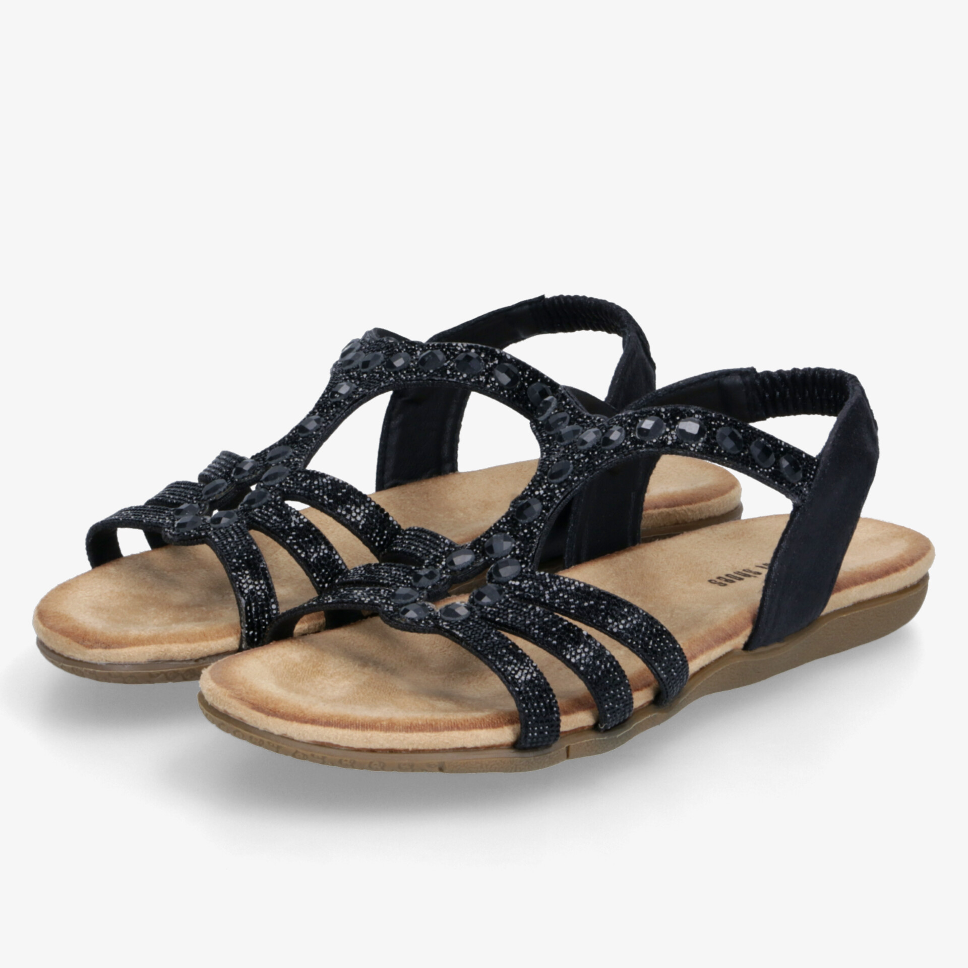 Schwarze bequeme Sandalen mit verstellbaren Riemen und gepolsterter Sohle für komfortablen Alltag