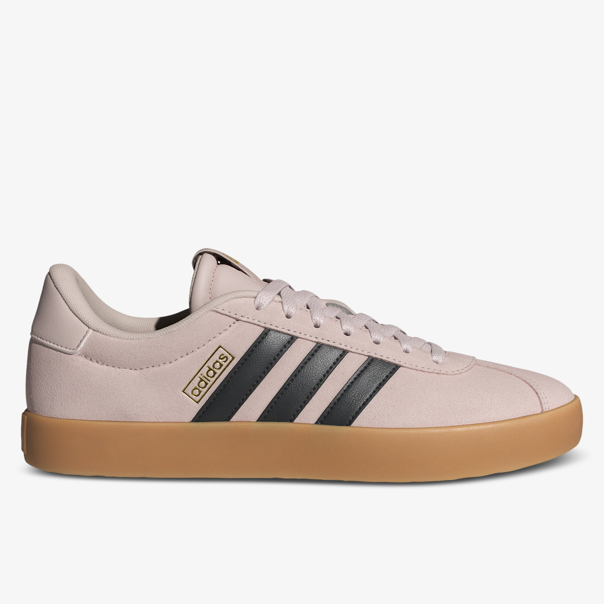 Seitliche Ansicht eines klassischen sportlichen Sneakers mit bequemer Gummisohle und modischem Design