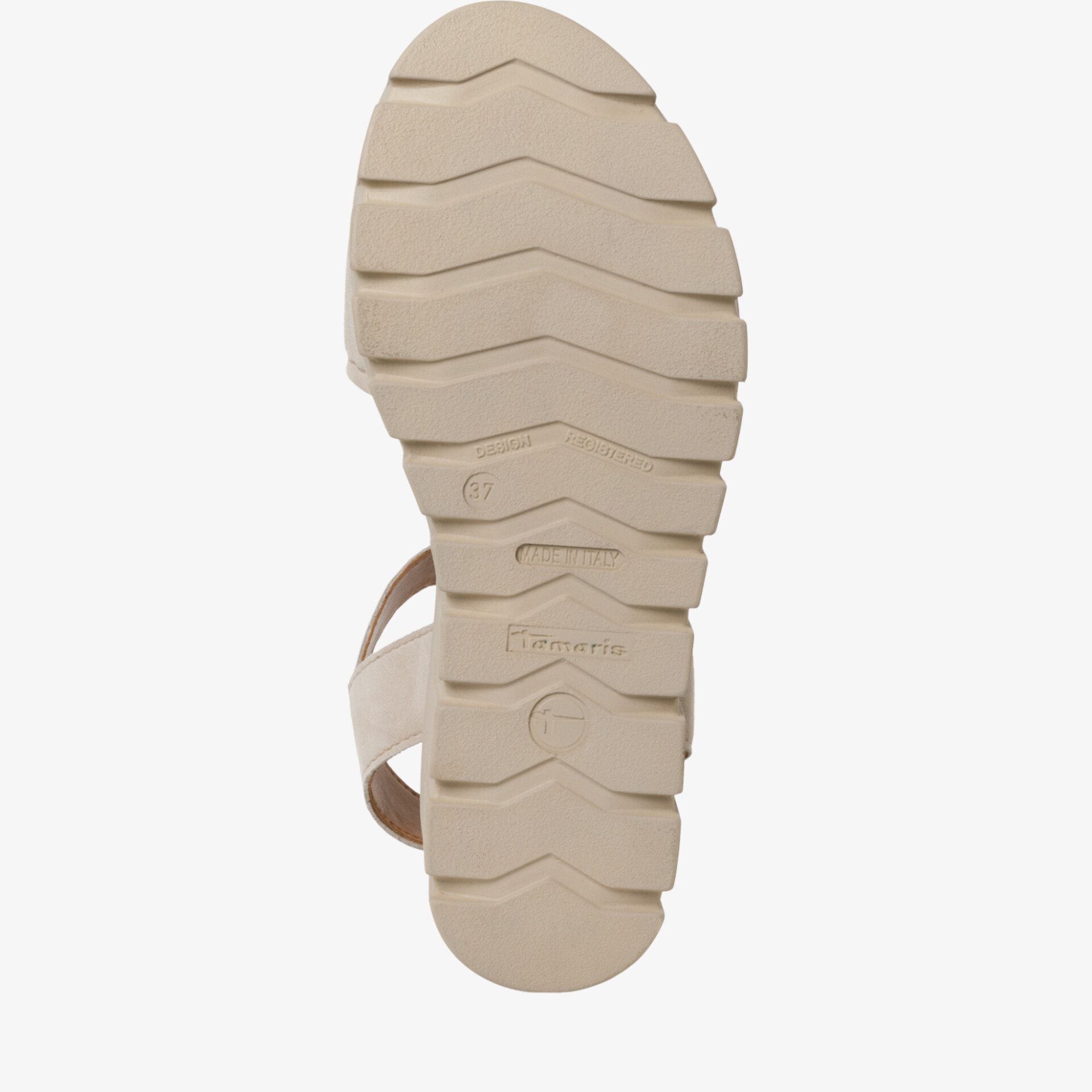 Sohle eines Schuhs mit robustem, rutschfestem Profil für optimalen Halt und hohen Tragekomfort