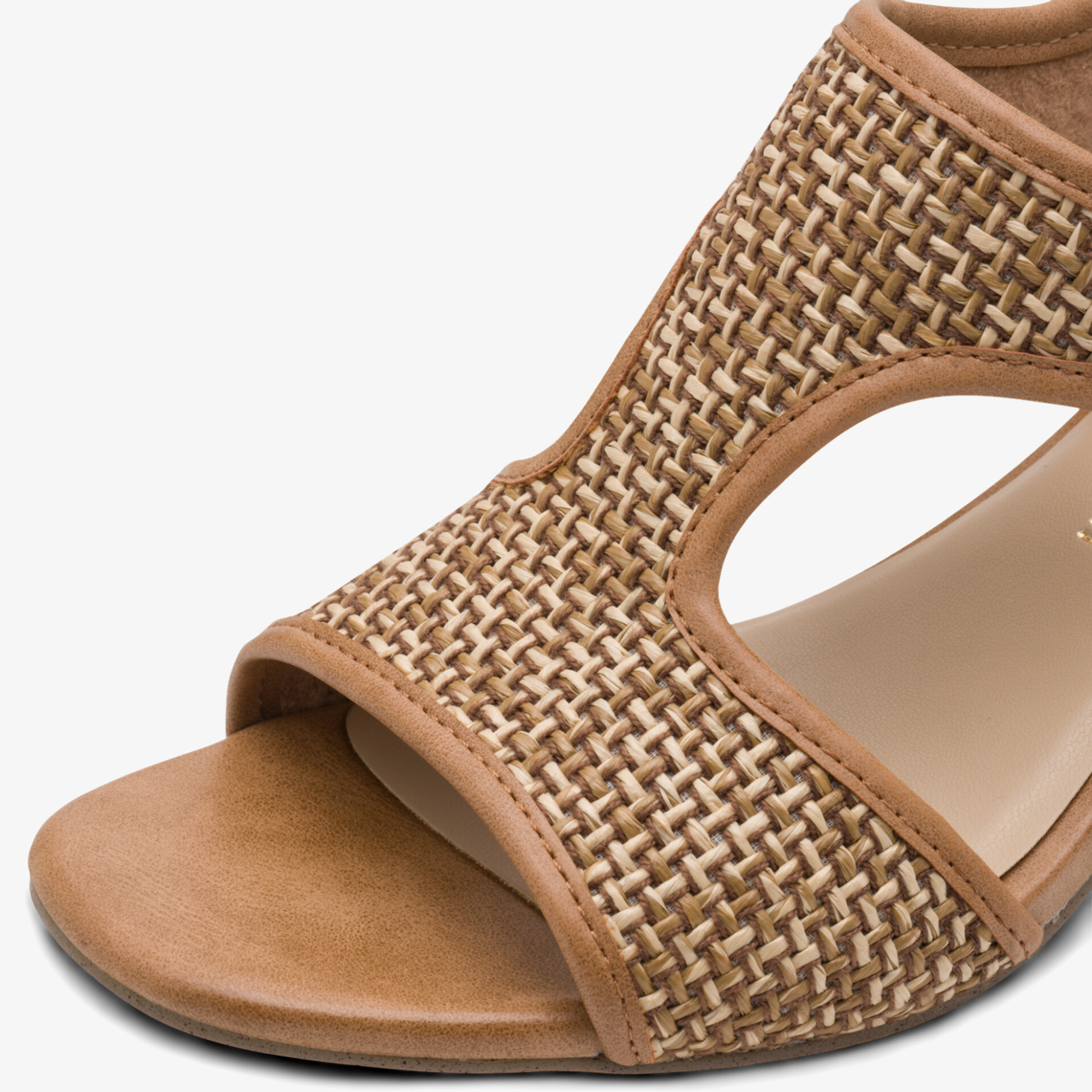 Bequeme Sandale mit geflochtenem Obermaterial und offenem Zehenbereich, ideal für warme Tage