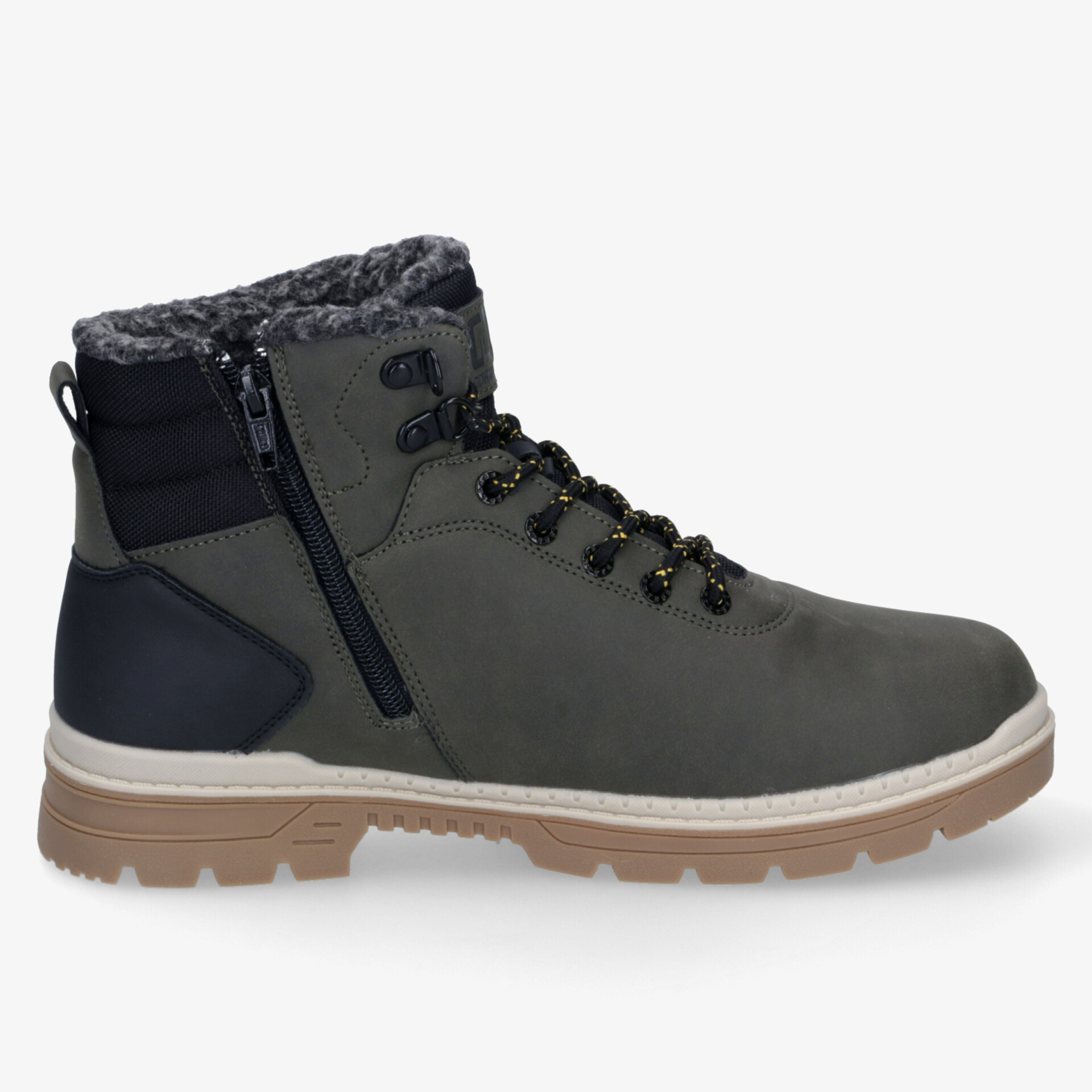 Robuster, modern designter Winterstiefel mit rutschfester Sohle und seitlichem Reißverschluss.