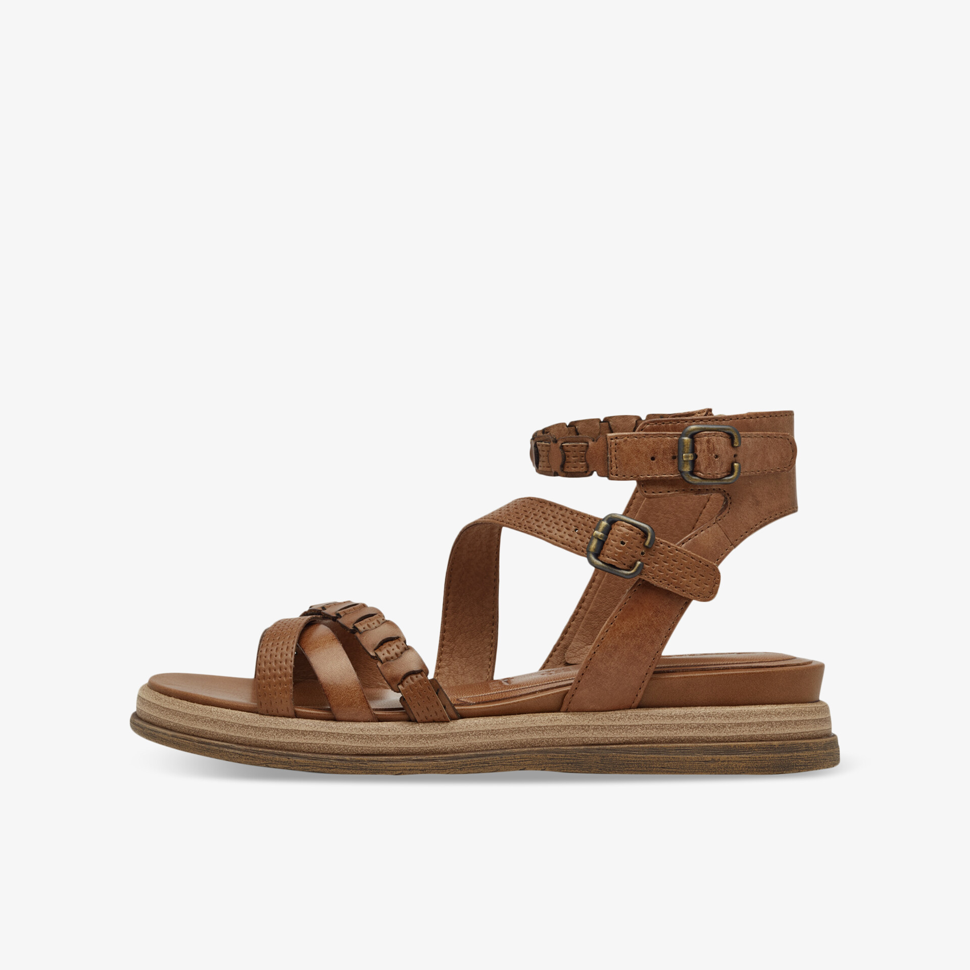 Bequeme braune Sandale mit verstellbaren Riemen und robuster Sohle, ideal für den Alltag