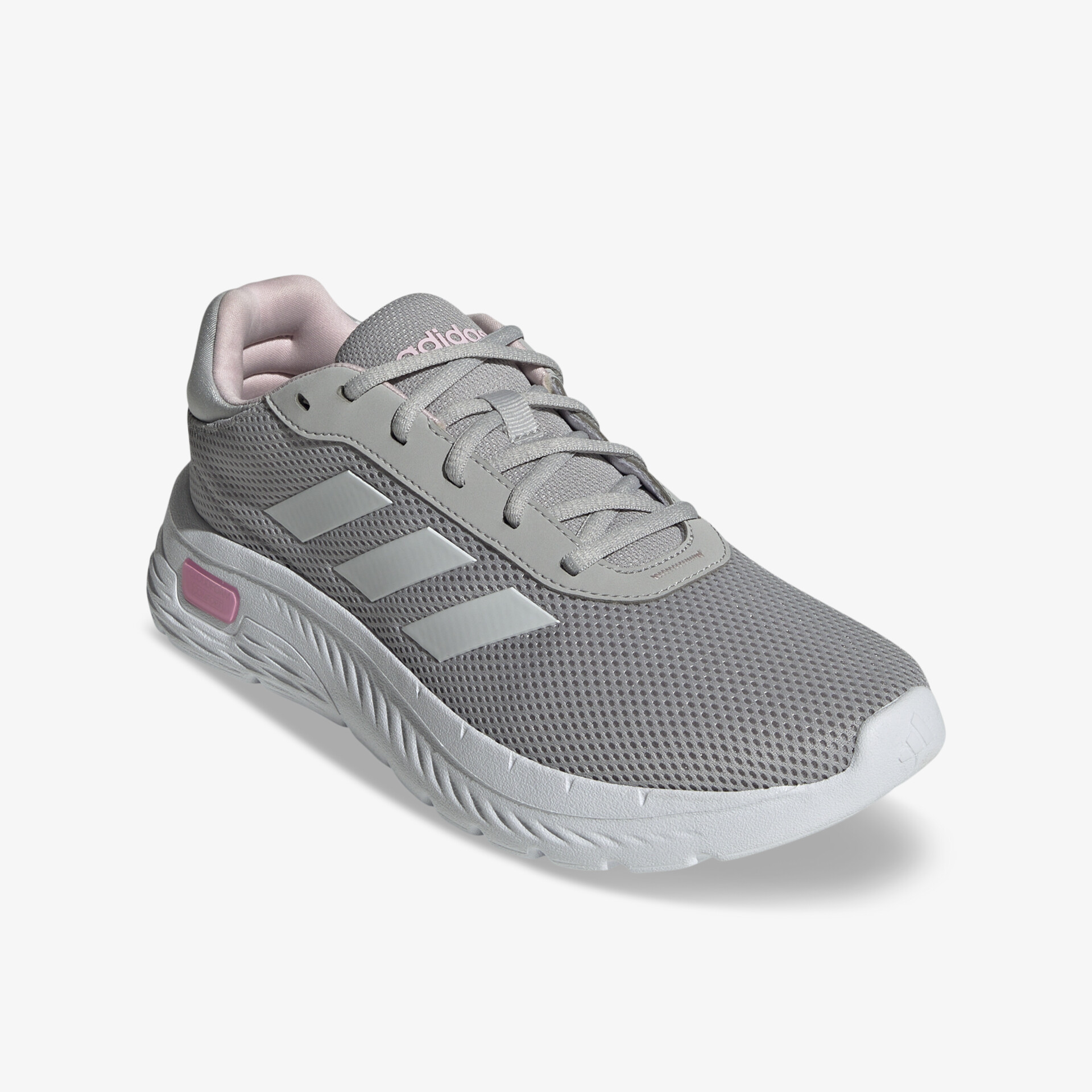 Moderner grauer Laufschuh mit atmungsaktivem Material und komfortabler Dämpfung, ideal für sportliche Aktivitäten