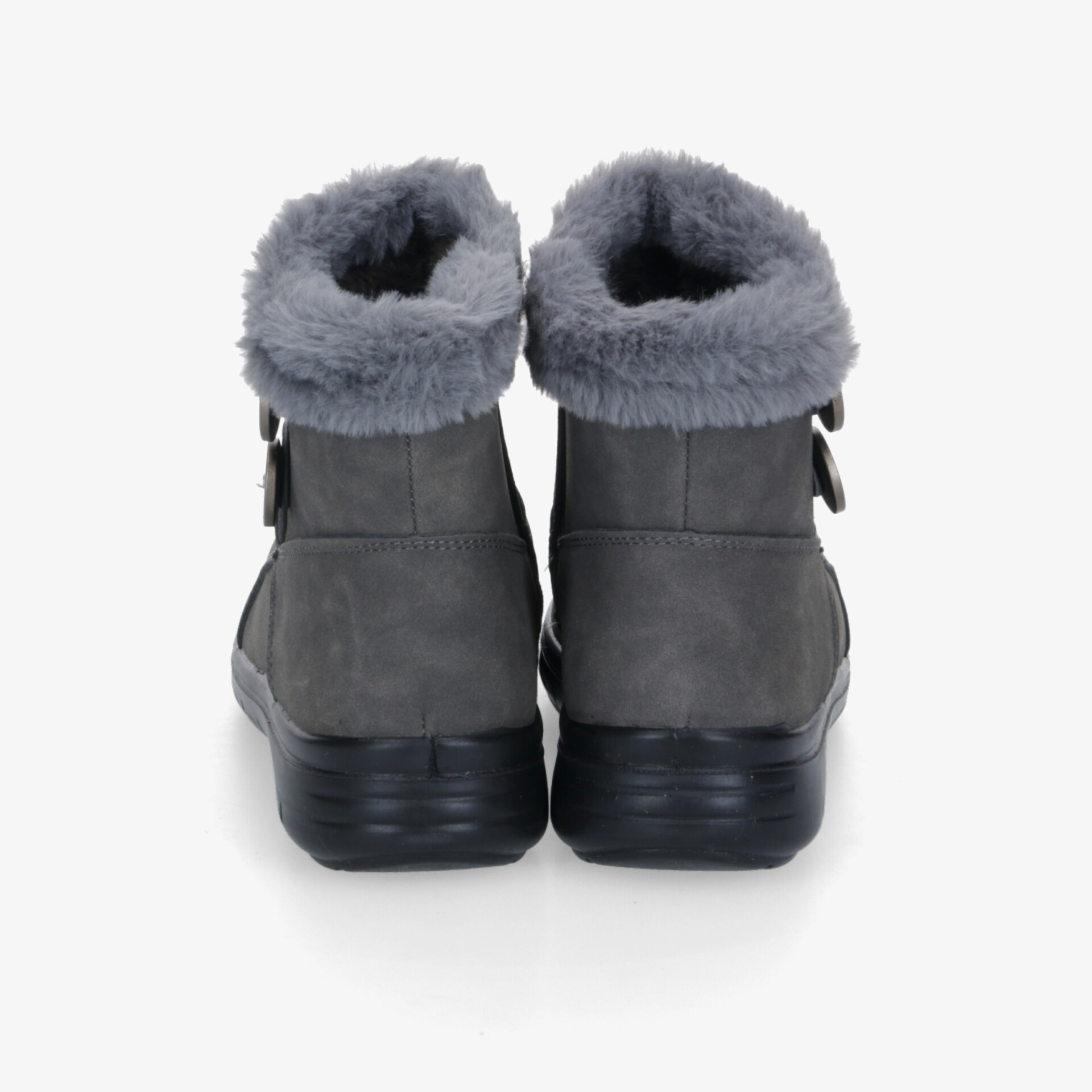 Warme graue Winterstiefel mit hohem Schaft und rutschfester Sohle, bequem und robust für kalte Tage