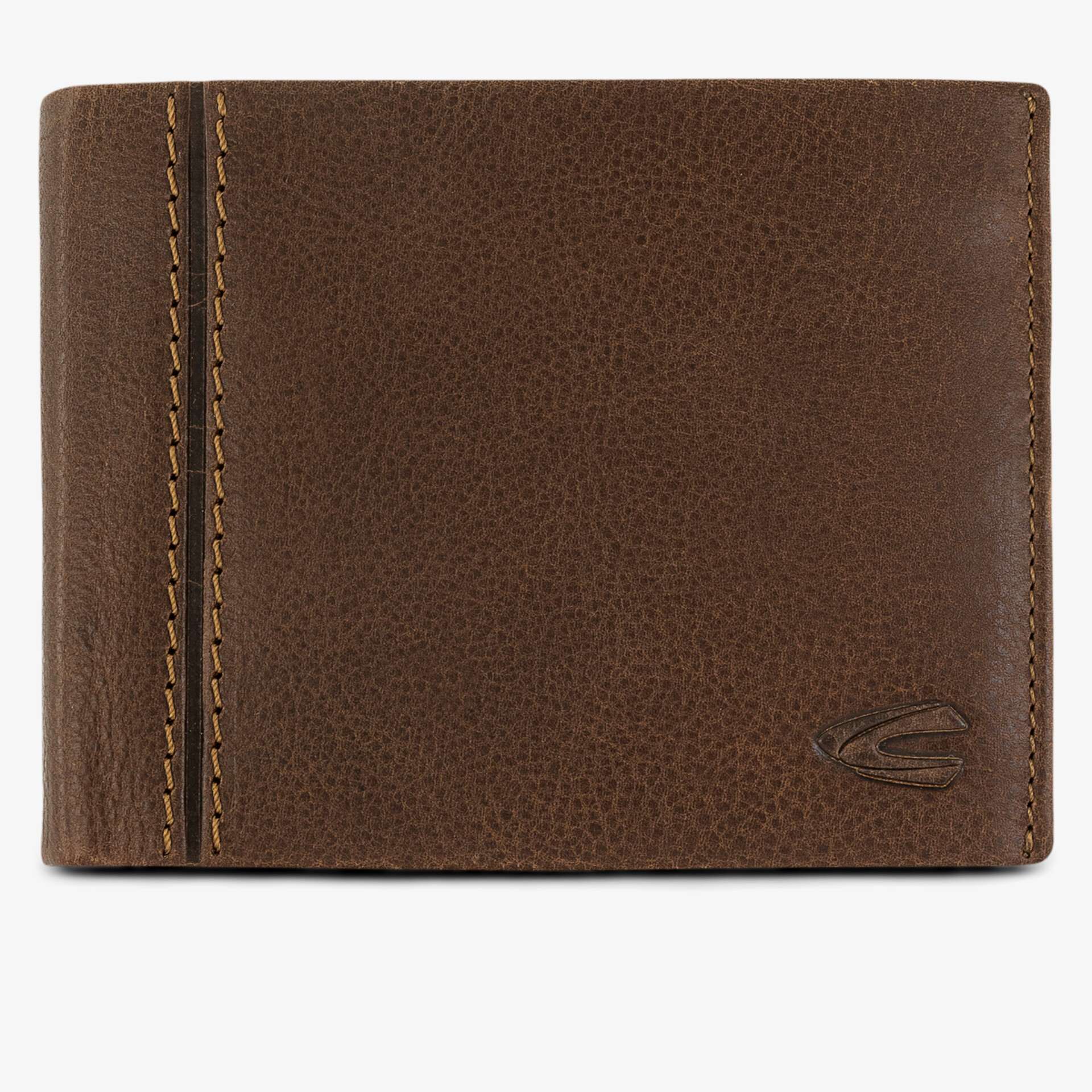 Kompakte braune Leder-Brieftasche mit feiner Nahtverarbeitung und elegantem, robustem Design