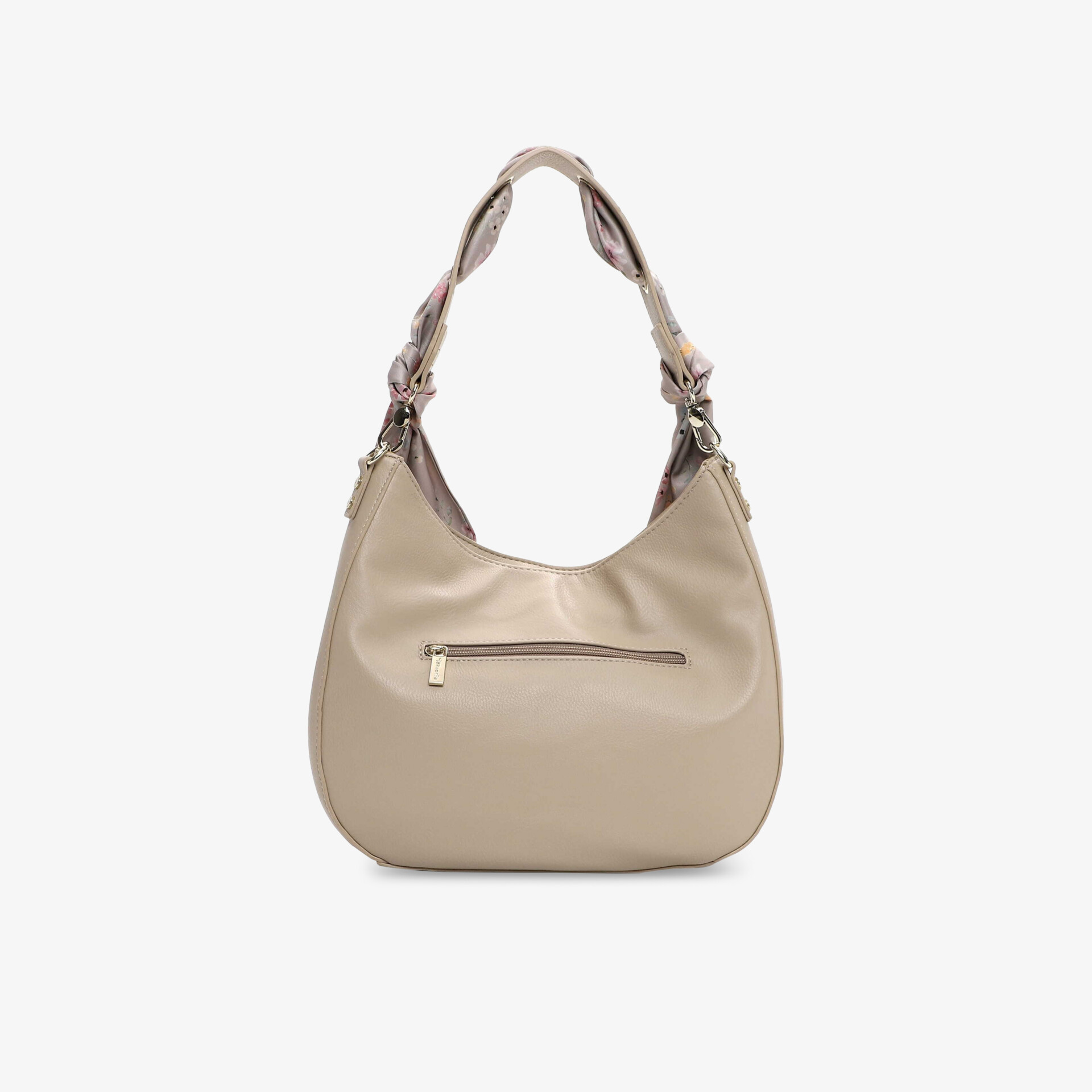 Beige Handtasche mit Reißverschluss und verstellbarem Schulterriemen, schlichtes und elegantes Design, geräumig