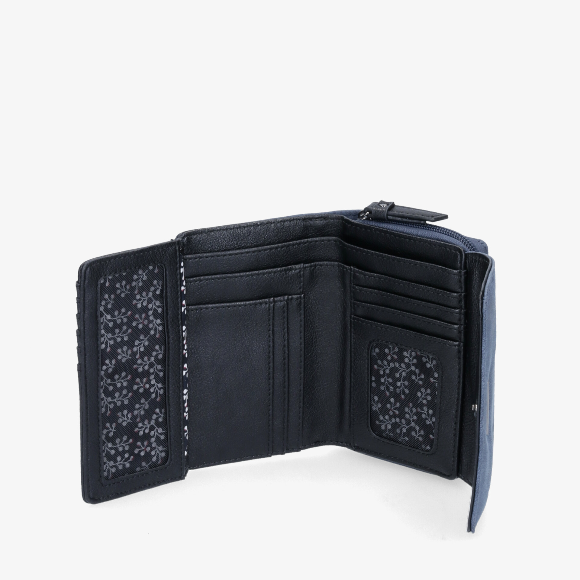 Kompakte Geldbörse mit eleganter Lederoptik und praktischen Kartenfächern, ideal für den täglichen Gebrauch.