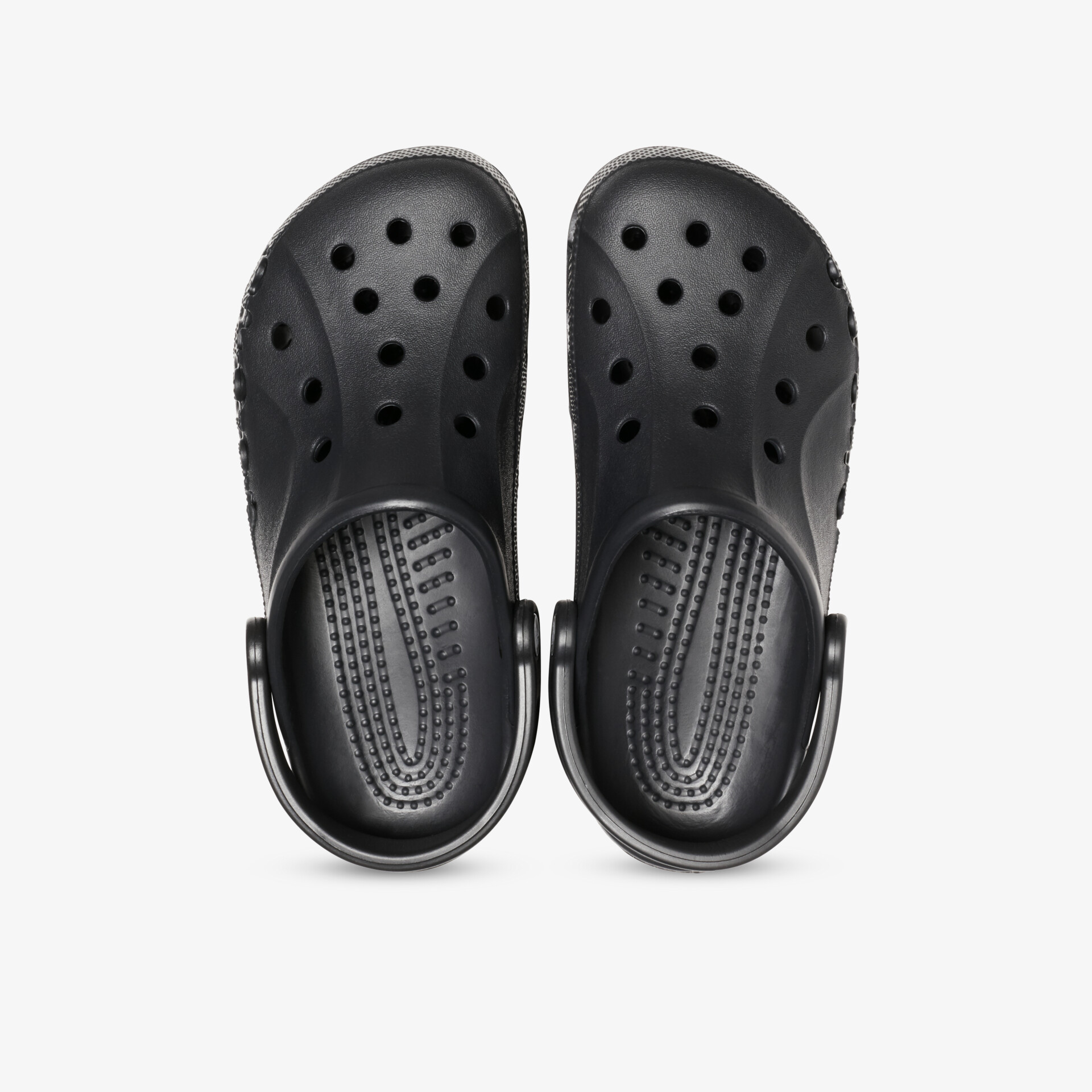 Leichte schwarze Schlupfschuhe mit atmungsaktiven Löchern, rutschfester Sohle und bequemem Fußbett