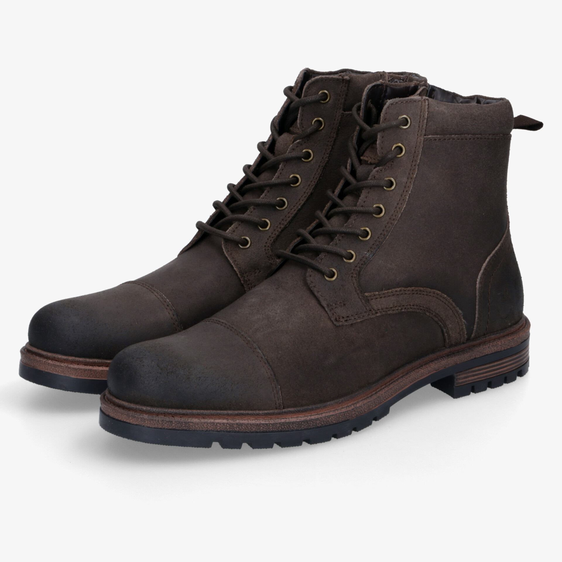 Robuste schwarze Schnürstiefel aus strapazierfähigem Material, komfortabel und langlebig für Outdoor- und Freizeitaktivitäten