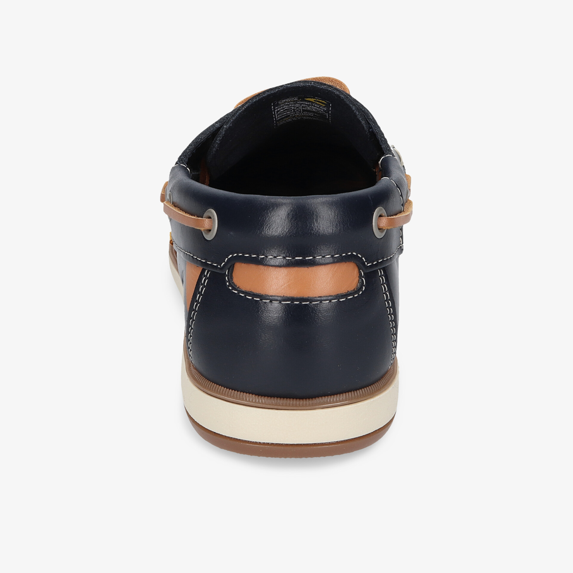 Robuster und eleganter Schuh in Blau mit braunen Details aus hochwertigem Leder, komfortabel und langlebig