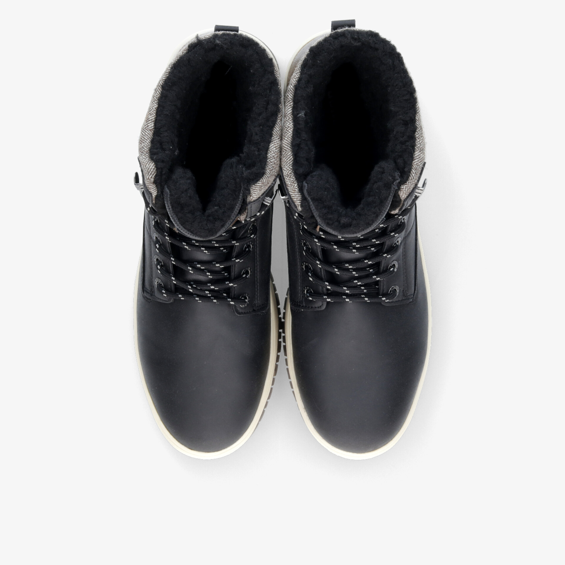 Wasserdichte, warme Stiefel mit schnürung und rutschfester Sohle in elegantem Schwarz.