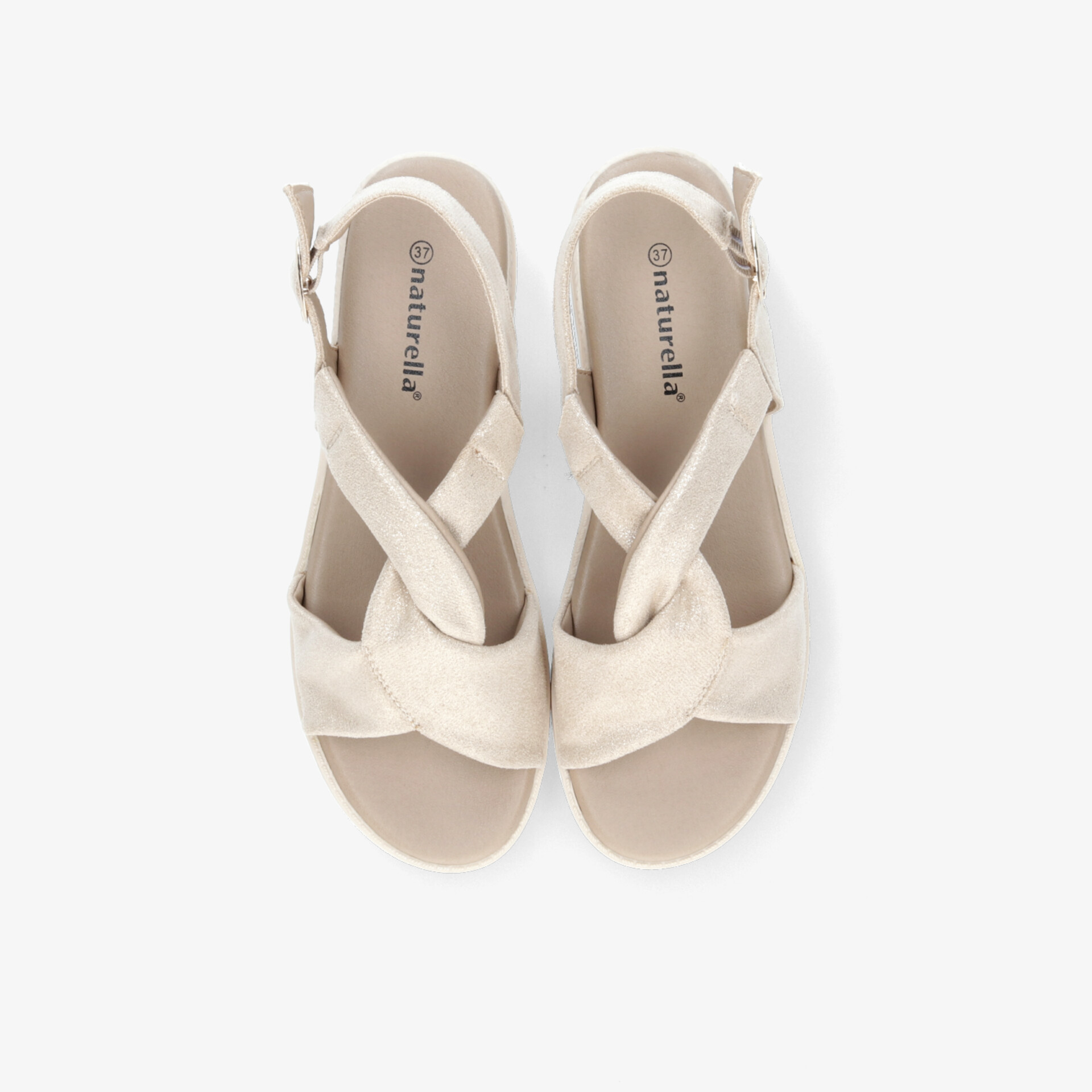 Bequeme cremefarbene Sandaletten mit verstellbarem Riemen und weicher Polsterung, ideal für den Sommer