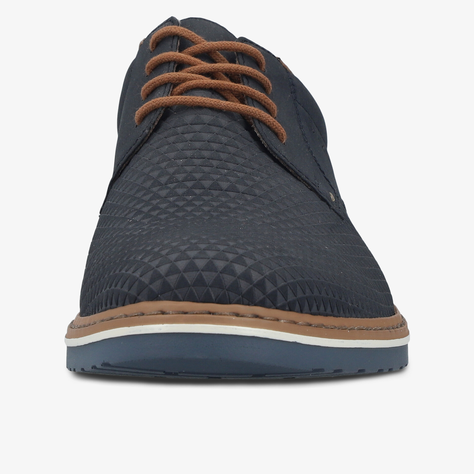 Modischer bequemer Schnürschuh mit geometrischem Muster und flexibler Sohle in heller Laufsohle