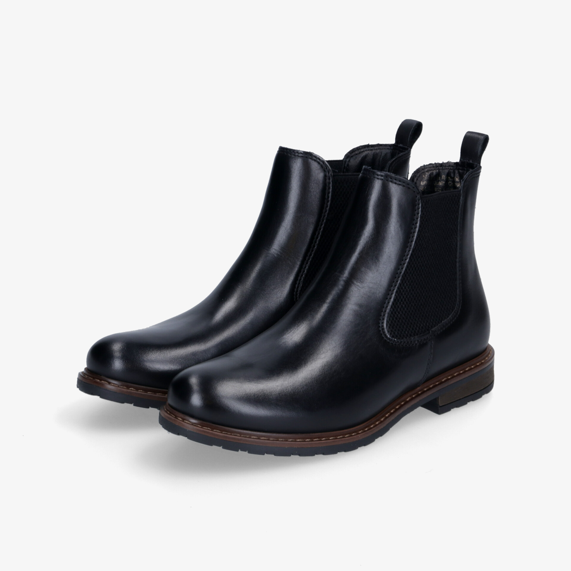 Elegante schwarze Chelsea-Boots aus Leder mit rutschfester Sohle und komfortabler Passform.