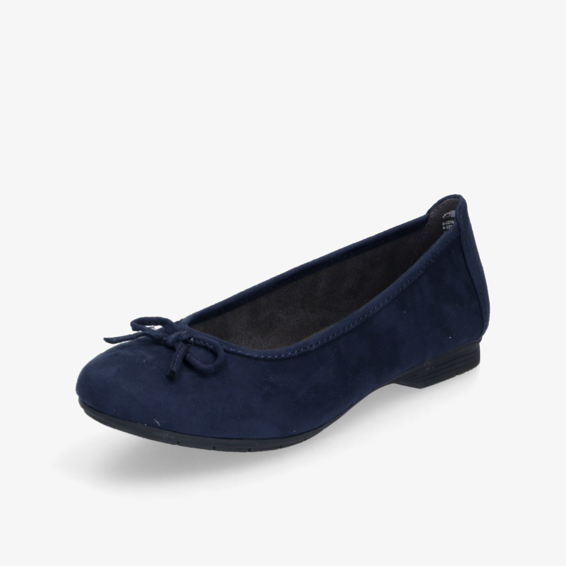 Elegante dunkelblaue Ballerina-Schuhe mit Schleife für komfortablen Alltagsgebrauch. Vielseitig und stilvoll.