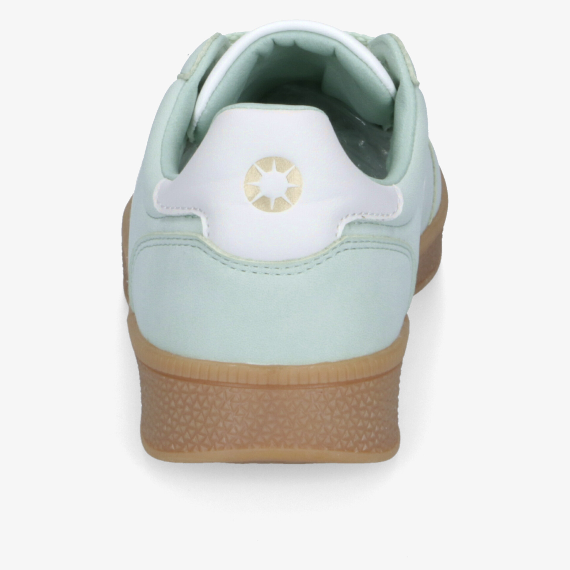 Moderner Sneaker in Pastellgrün und Weiß mit rutschfester Sohle, ideal für Freizeit und Alltag.