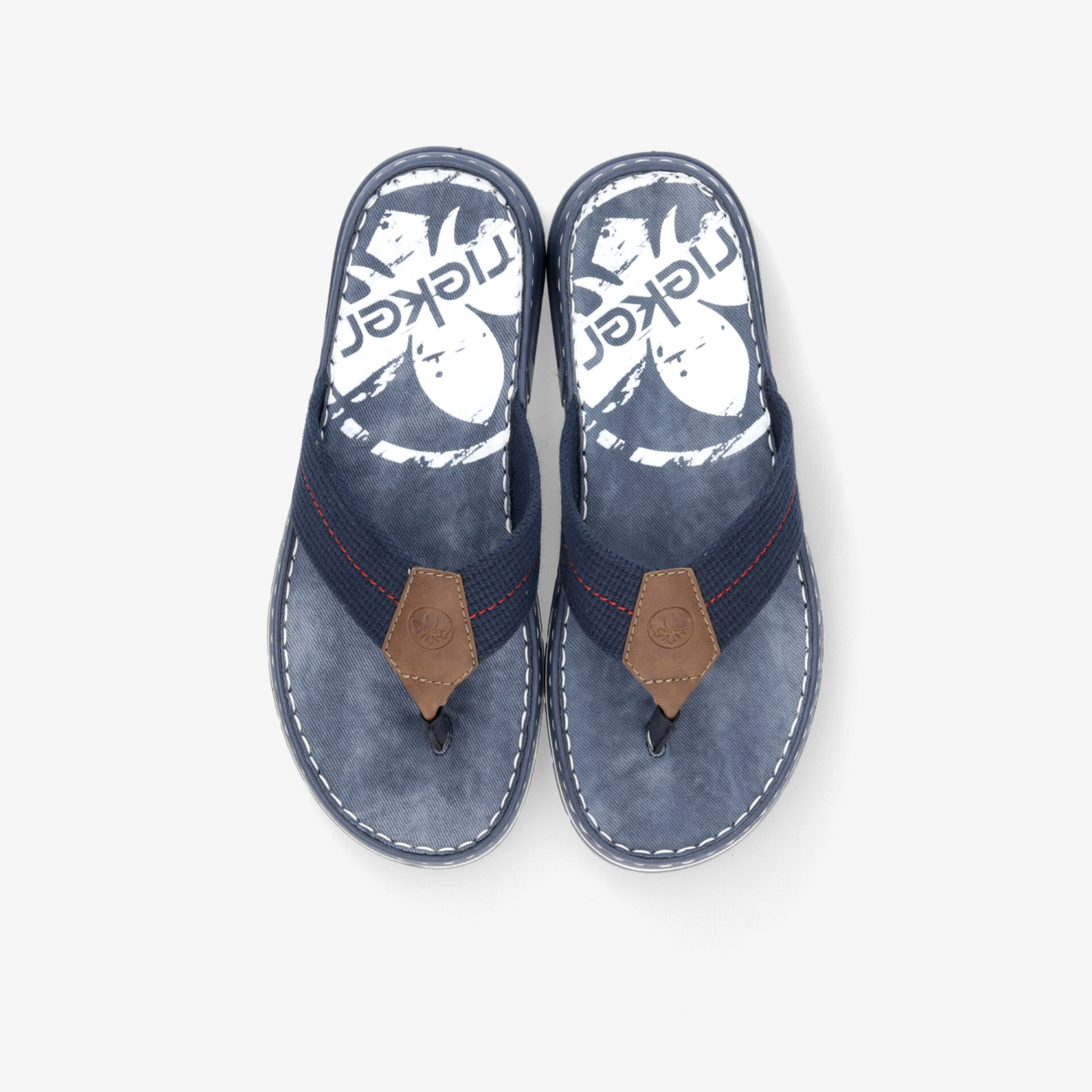 Schwarze und braune Ledersandale mit Zehentrenner-Design, bequeme Passform und robuster Verarbeitung.