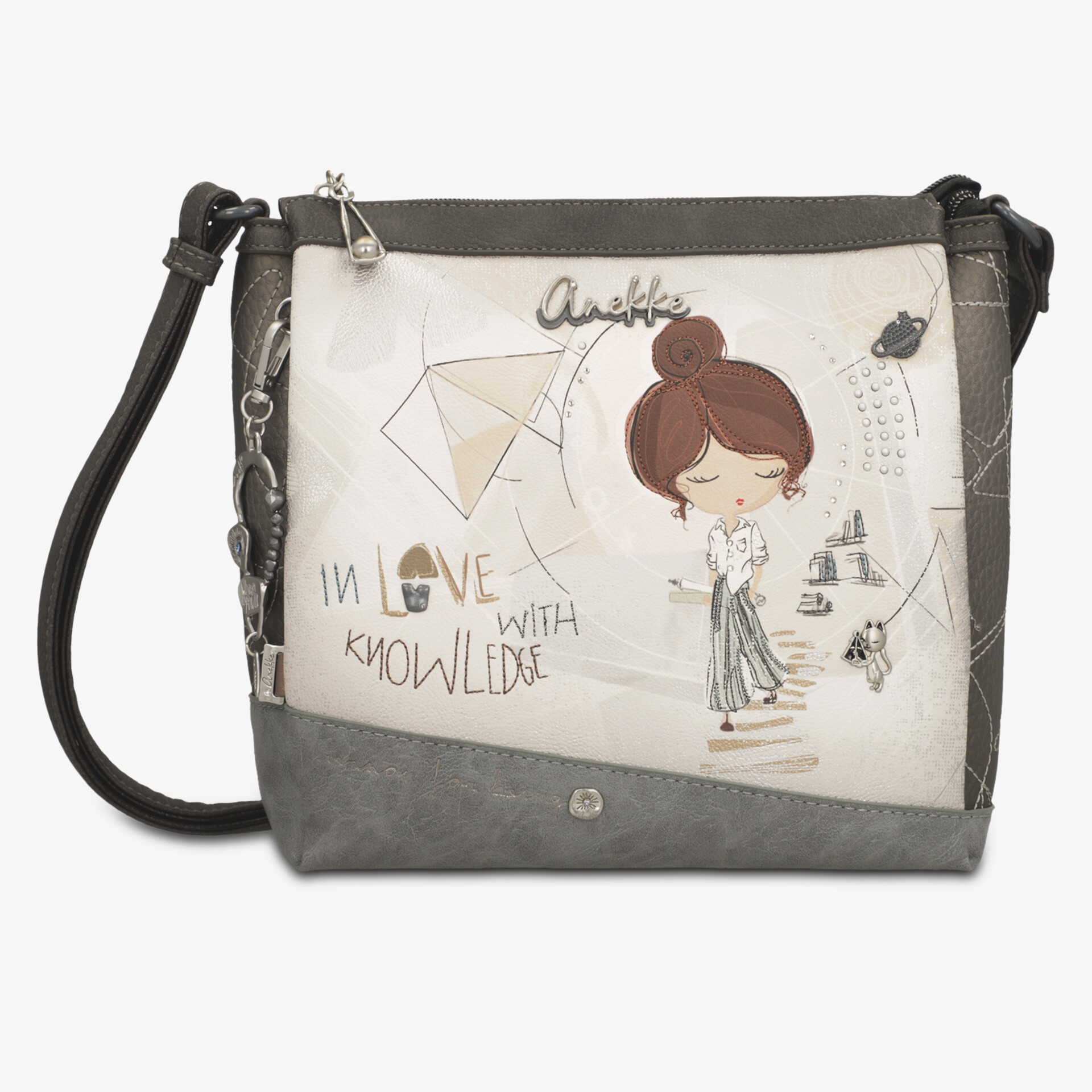 Leichte Umhängetasche mit trendiger Illustration und verstellbarem Schultergurt für stilvolle Freizeit und Alltag