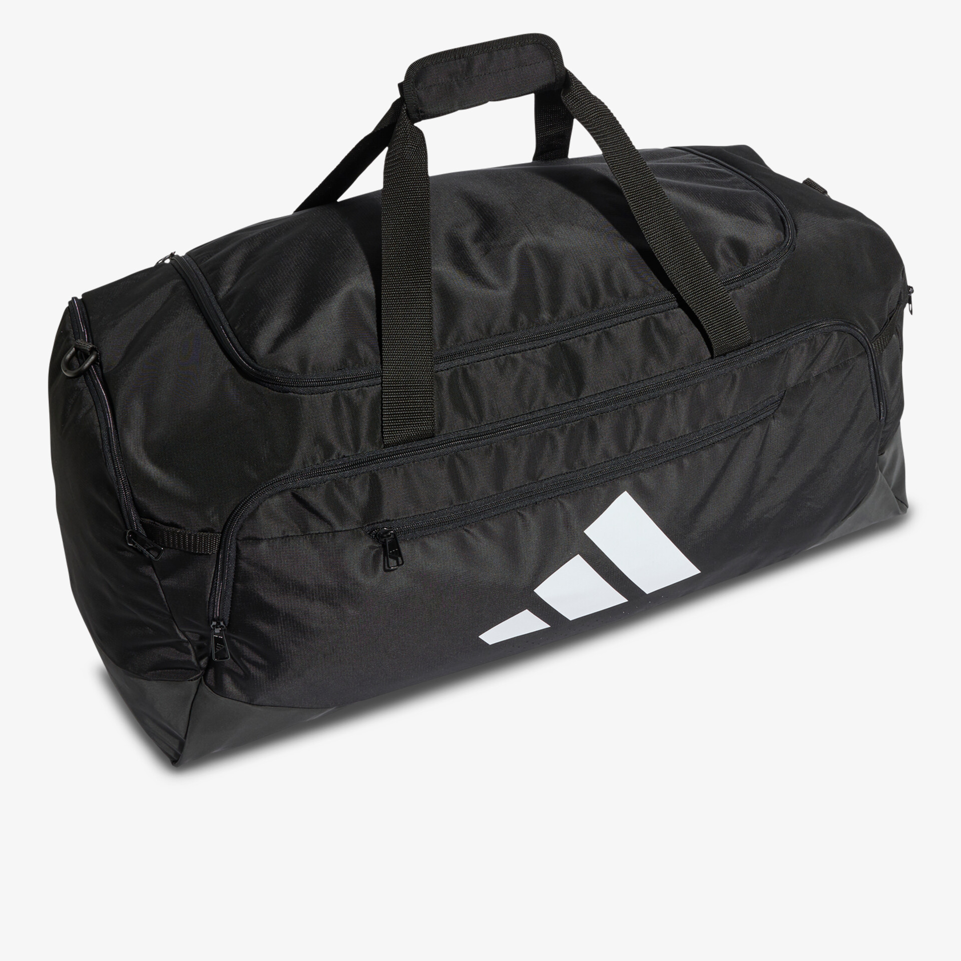 Robuste schwarze Sporttasche mit großem Stauraum, praktischen Griffen und klassischem Design