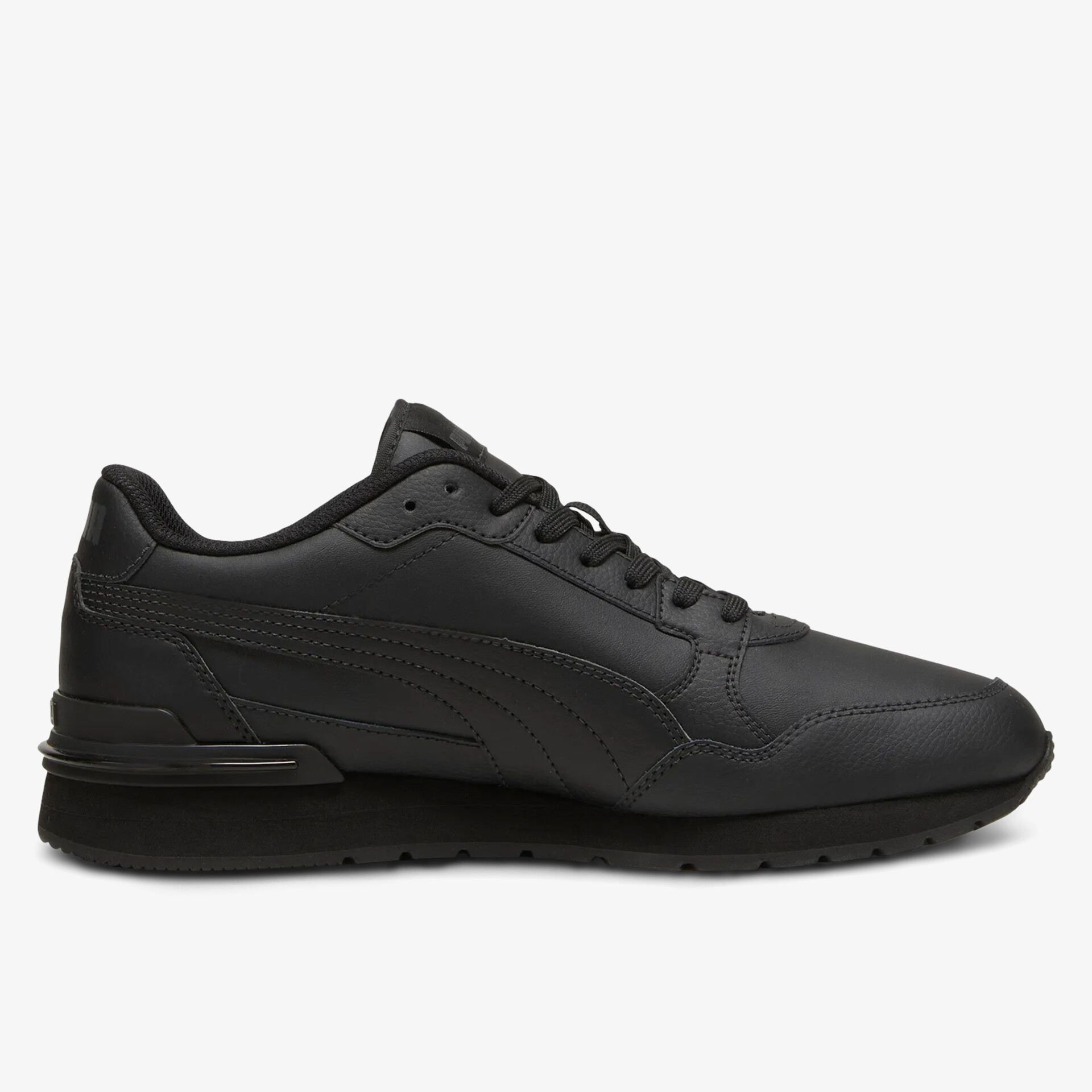 Schwarzer sportlicher Schuh aus robustem Material mit moderner Form und hohem Tragekomfort