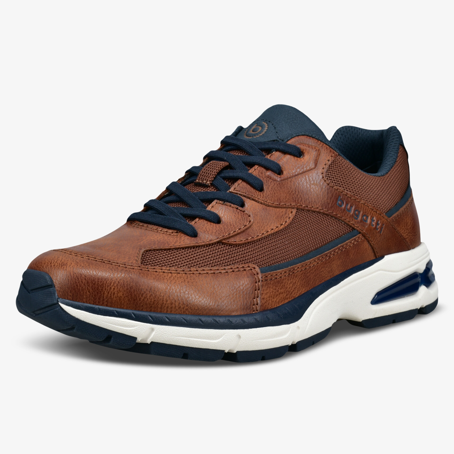 Moderner brauner Sneaker mit sportlichem Design und rutschfester Sohle, ideal für den Alltag.
