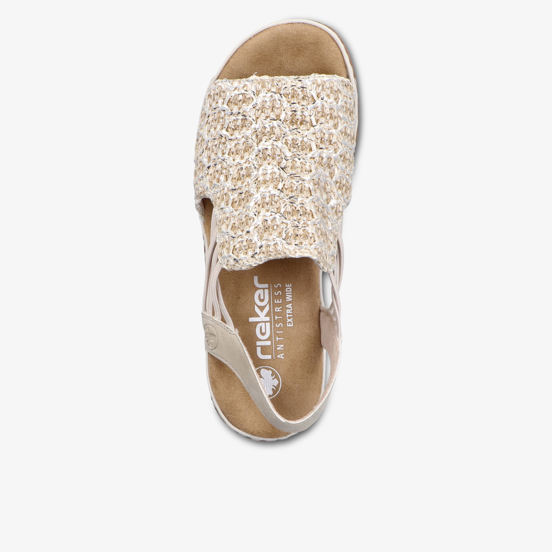 Bequeme offene Sandale mit atmungsaktivem Obermaterial und weichem Fußbett in natürlicher Farbe