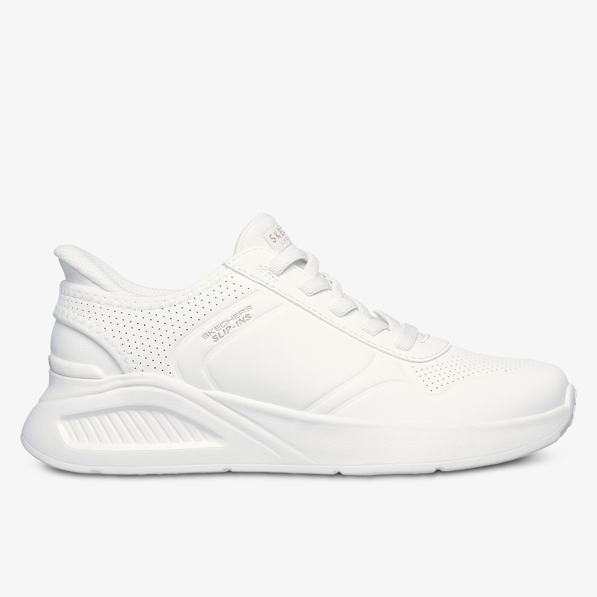 Moderner weißer Sneaker mit atmungsaktivem Material und rutschfester Sohle, ideal für Alltag