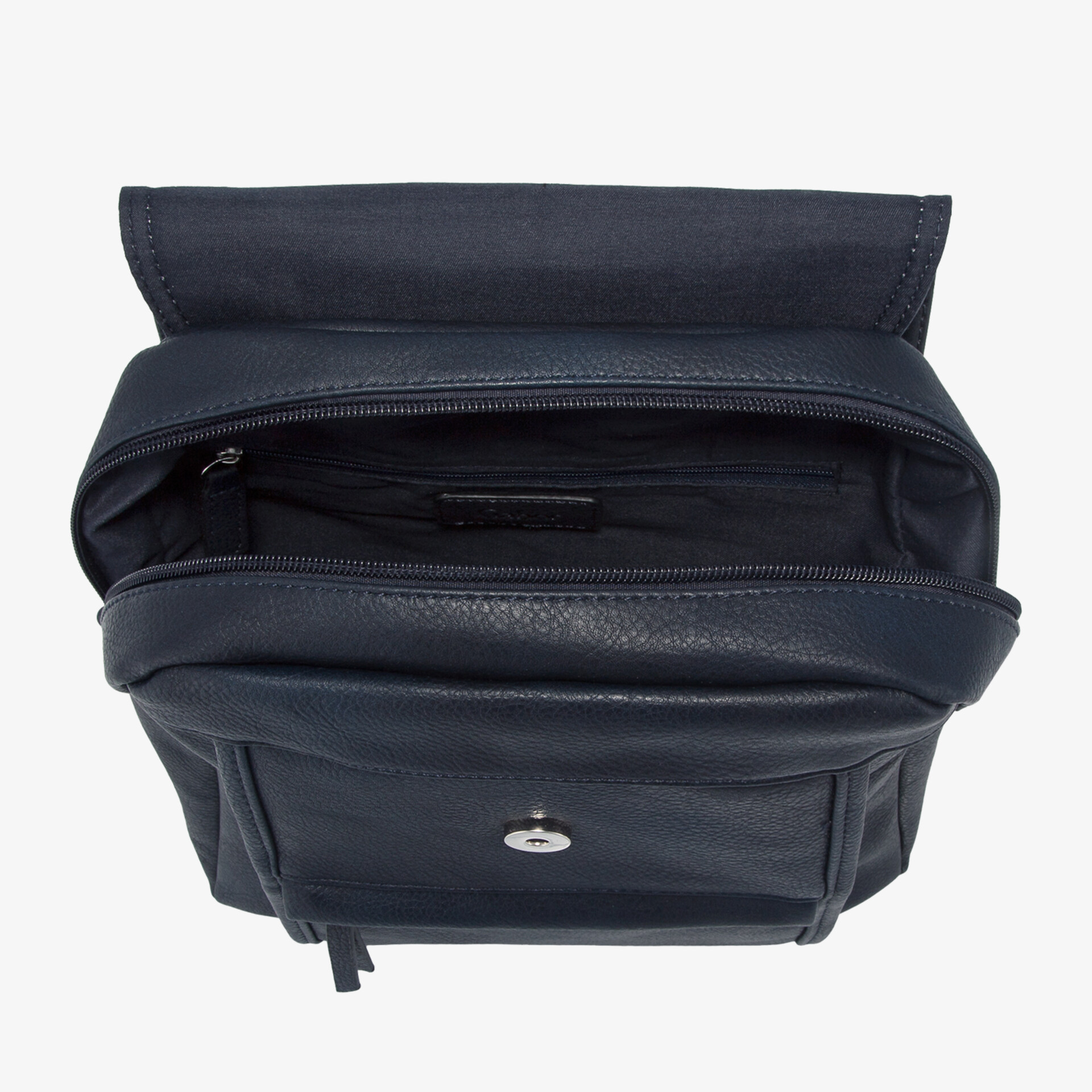 Eleganter blauer Rucksack mit geräumigem Innenfach und stilvollen Details für vielseitigen Einsatz.