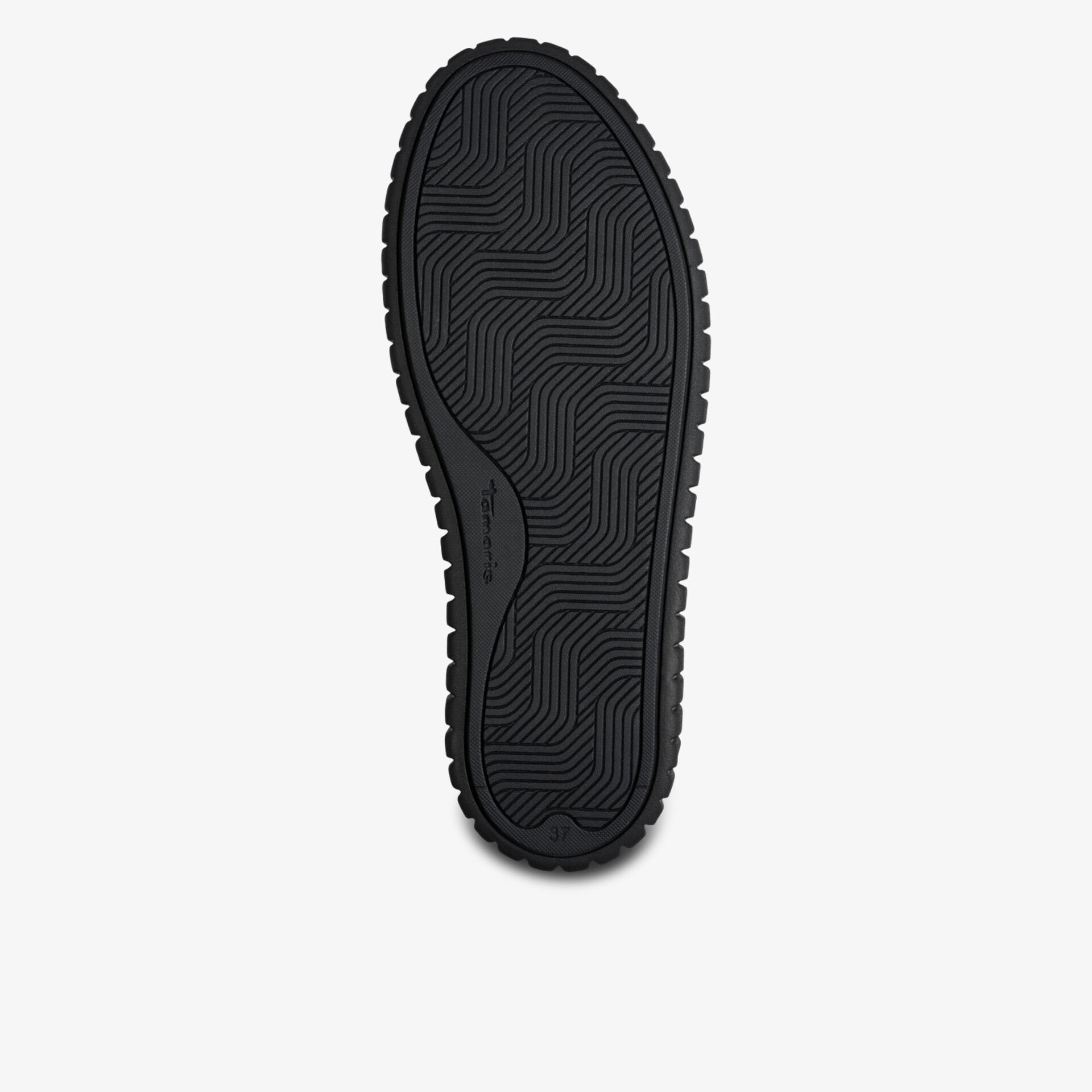 Schwarze robuste Schuhsohle mit rutschfestem Profil für optimale Bodenhaftung und langlebige Nutzung