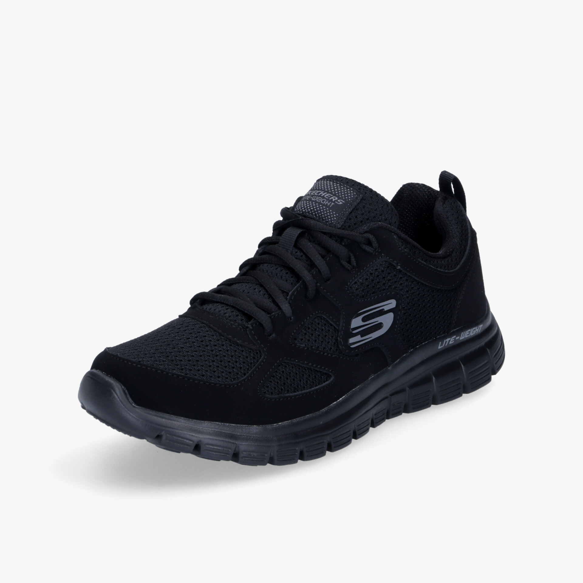 Stilvoller schwarzer Sneaker mit atmungsaktivem Mesh-Obermaterial und flexibler Gummisohle für hohen Komfort