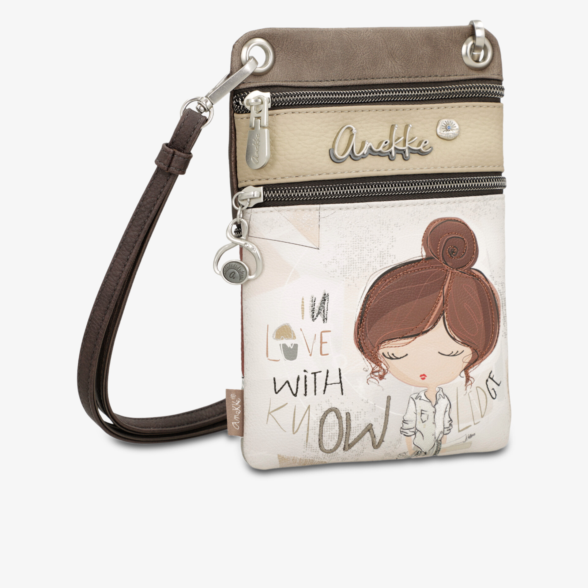 Kleine Umhängetasche mit niedlichem Motiv, Reißverschlussfach und praktischem verstellbarem Schultergurt