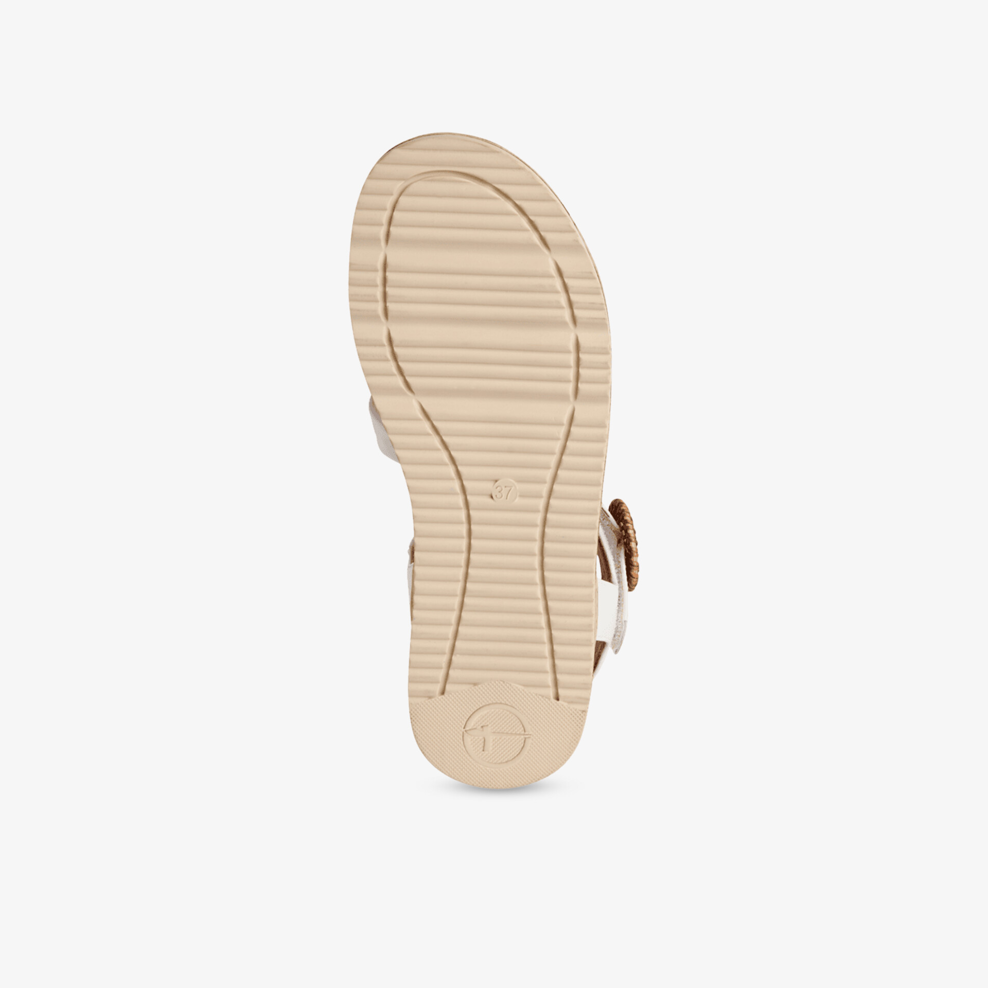 Beige Schuh mit rutschfester und flexibler Sohle, robust und komfortabel für sicheren Halt beim Tragen