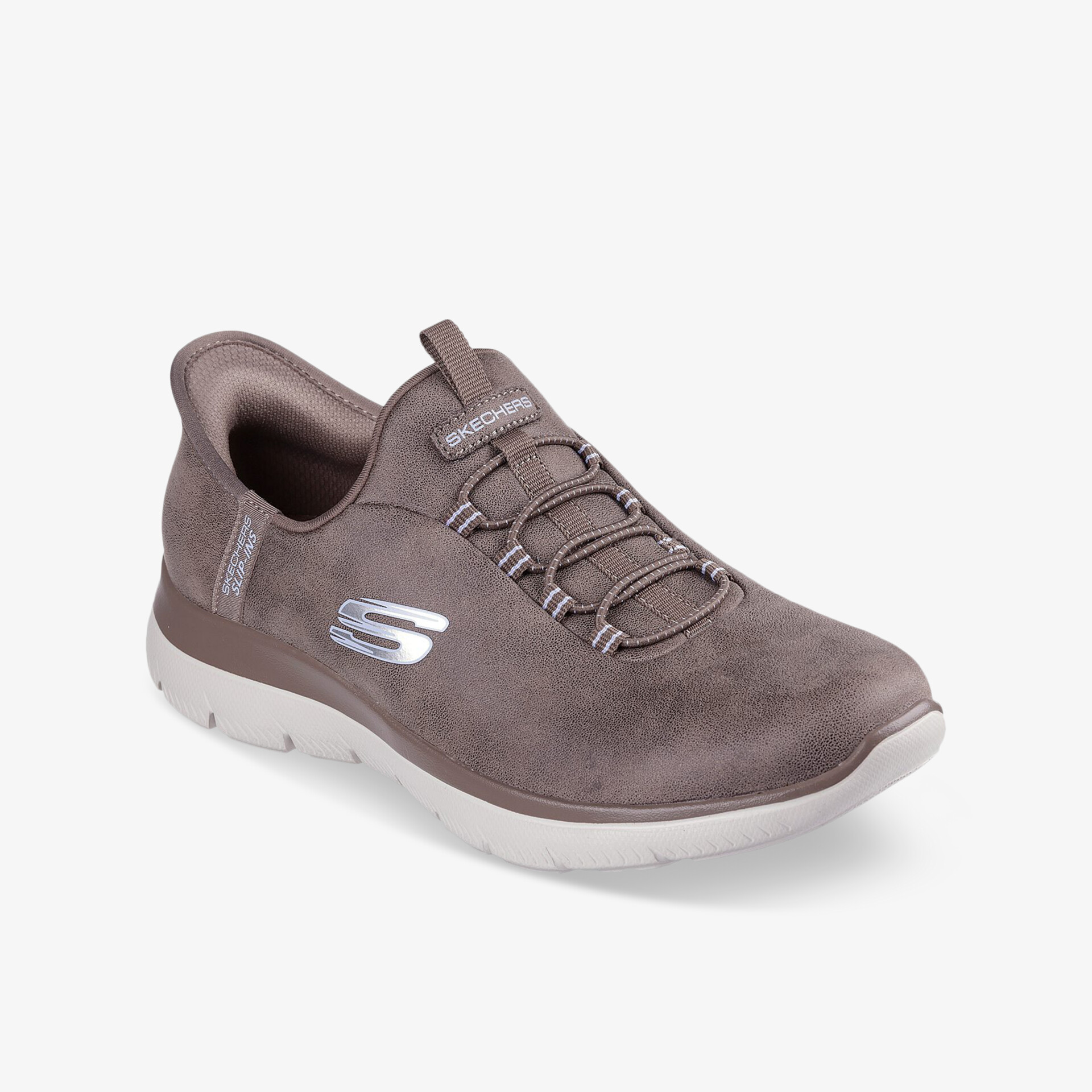 Leichter Sportschuh in Taupe mit flexiblem Material und dämpfender Sohle für hohen Tragekomfort