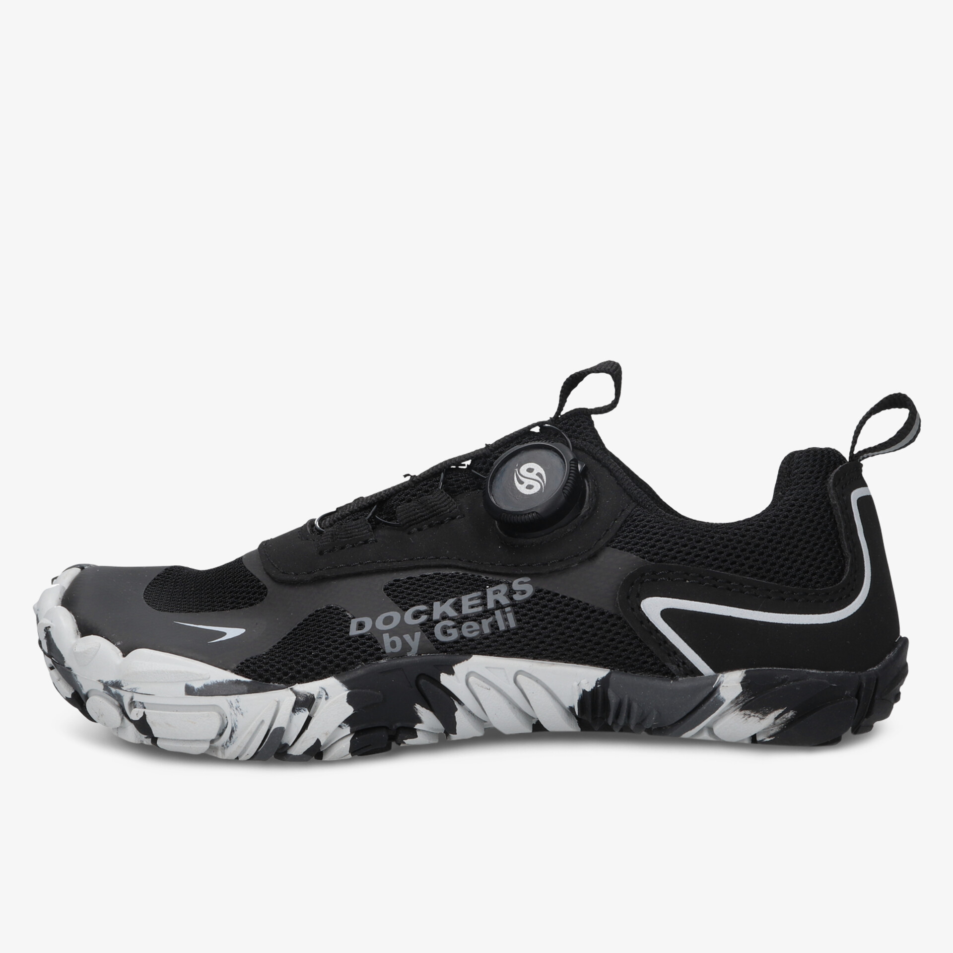 Leichter sportlicher Schuh mit robustem Profil und gepolstertem Einstieg für hohe Trittsicherheit