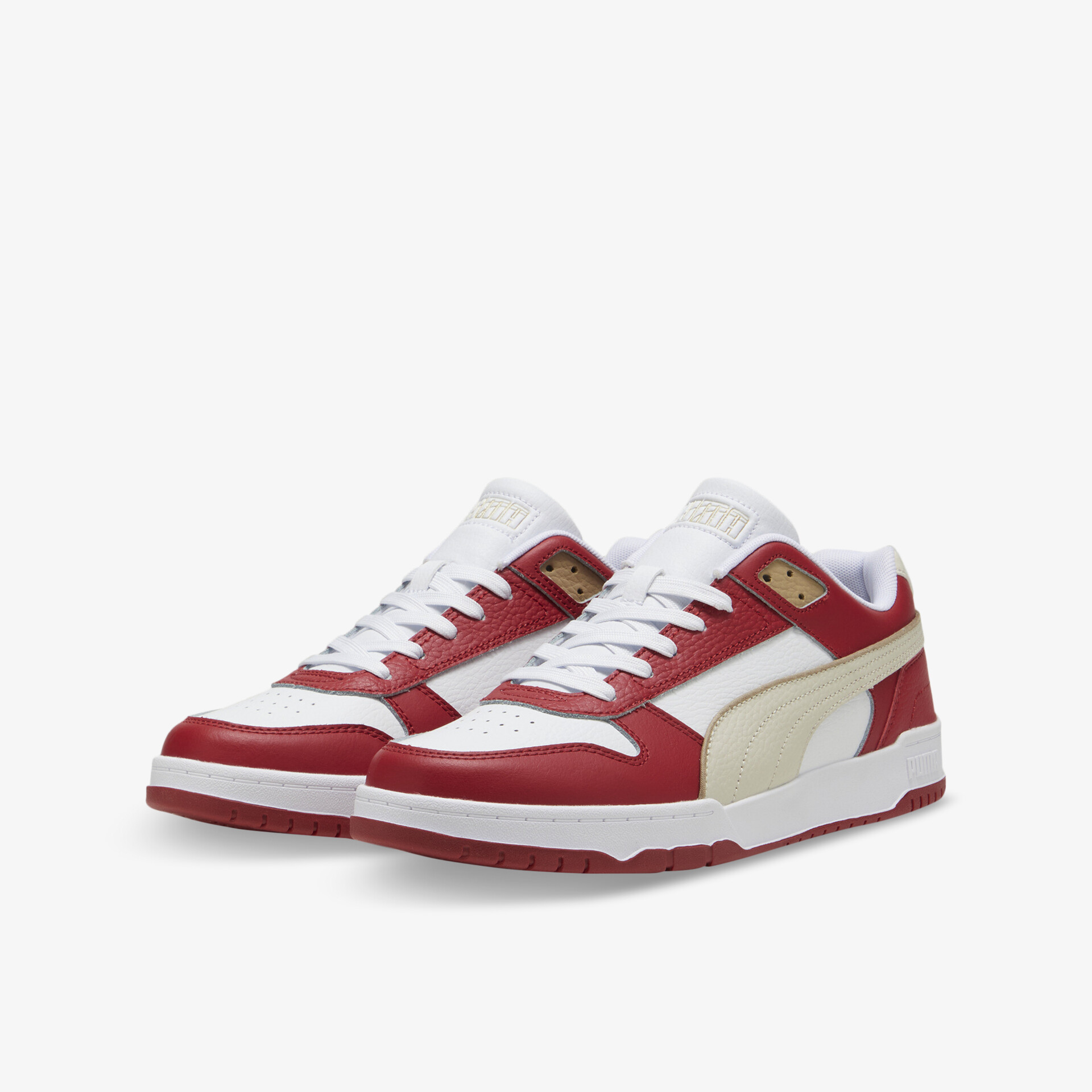 Rote und weiße Sneaker im sportlichen Design mit bequemer Passform und gepolstertem Kragen