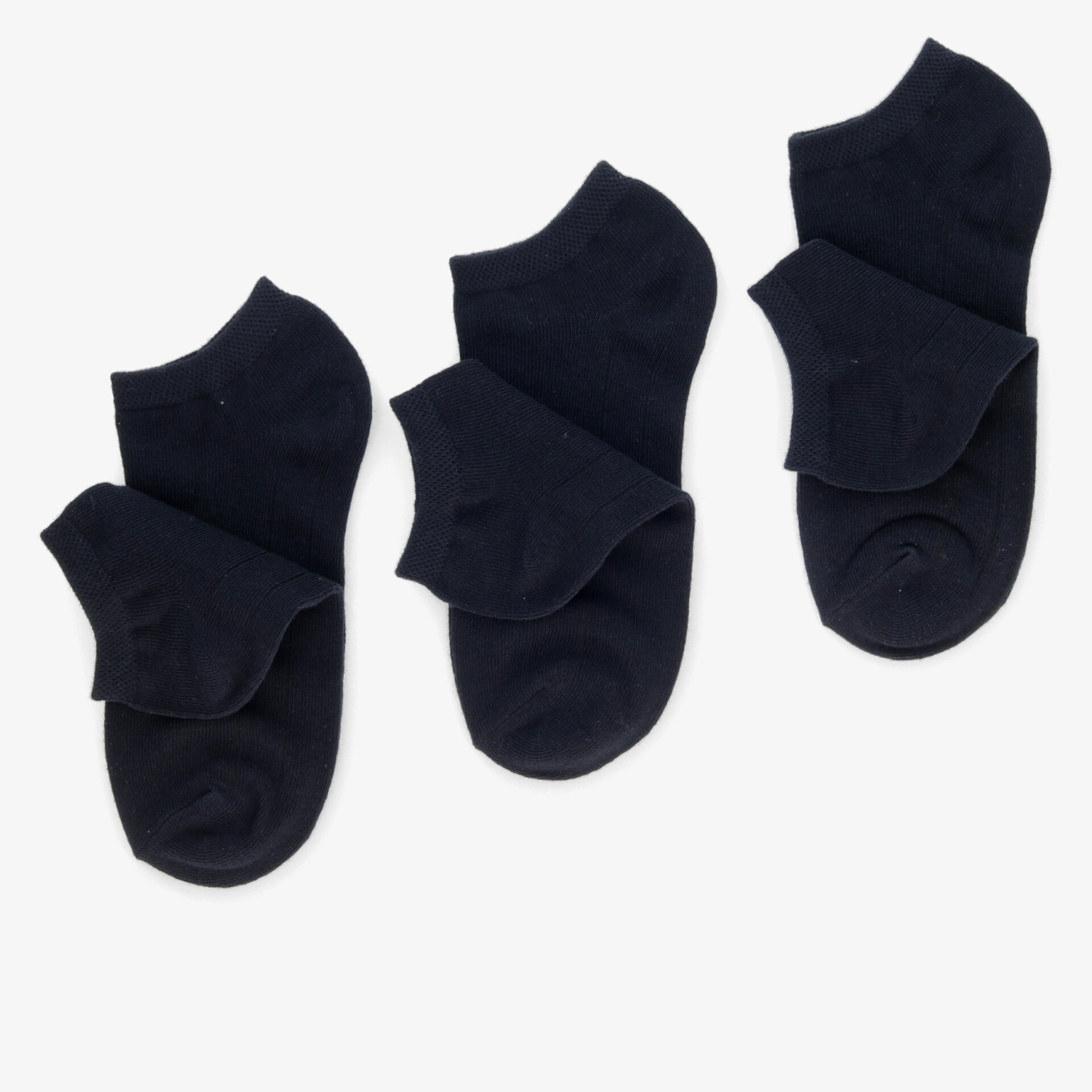 Weiche, bequeme schwarze Socken im Dreierpack für optimalen täglichen Komfort und unsichtbaren Look.