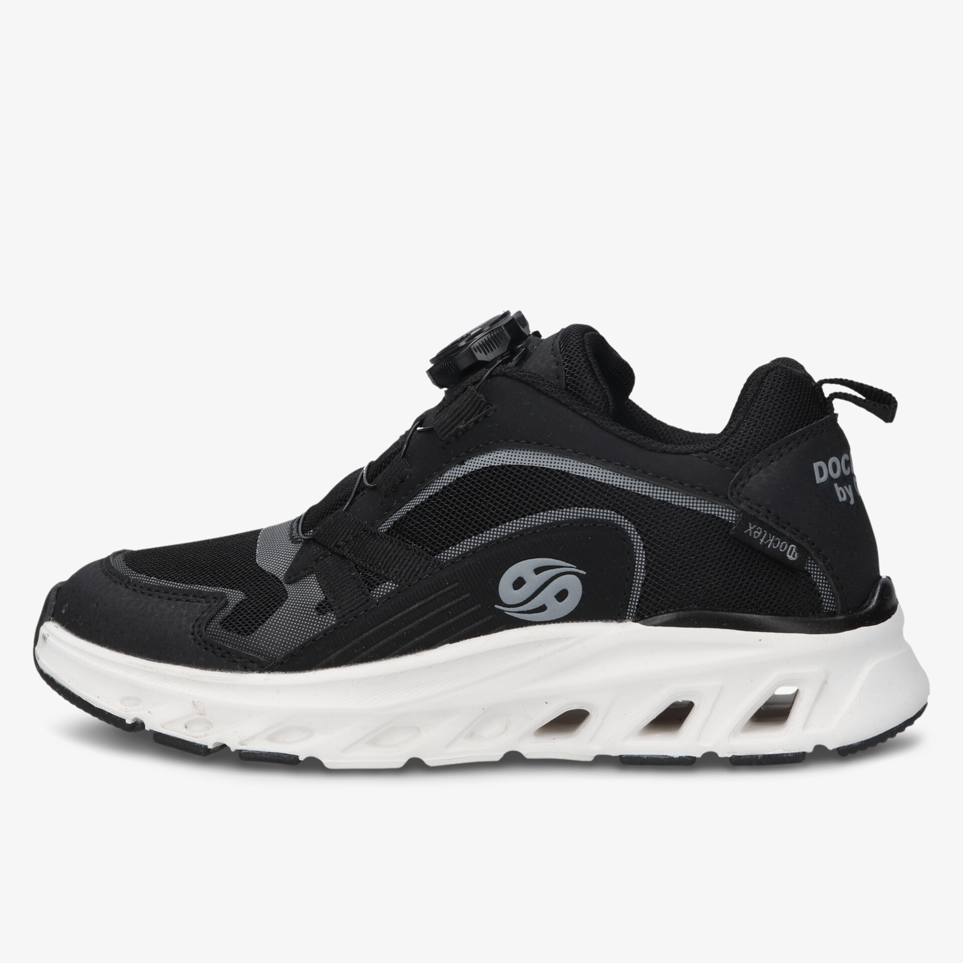 Moderner schwarzer Sneaker mit komfortabler, gedämpfter Sohle und atmungsaktivem Material