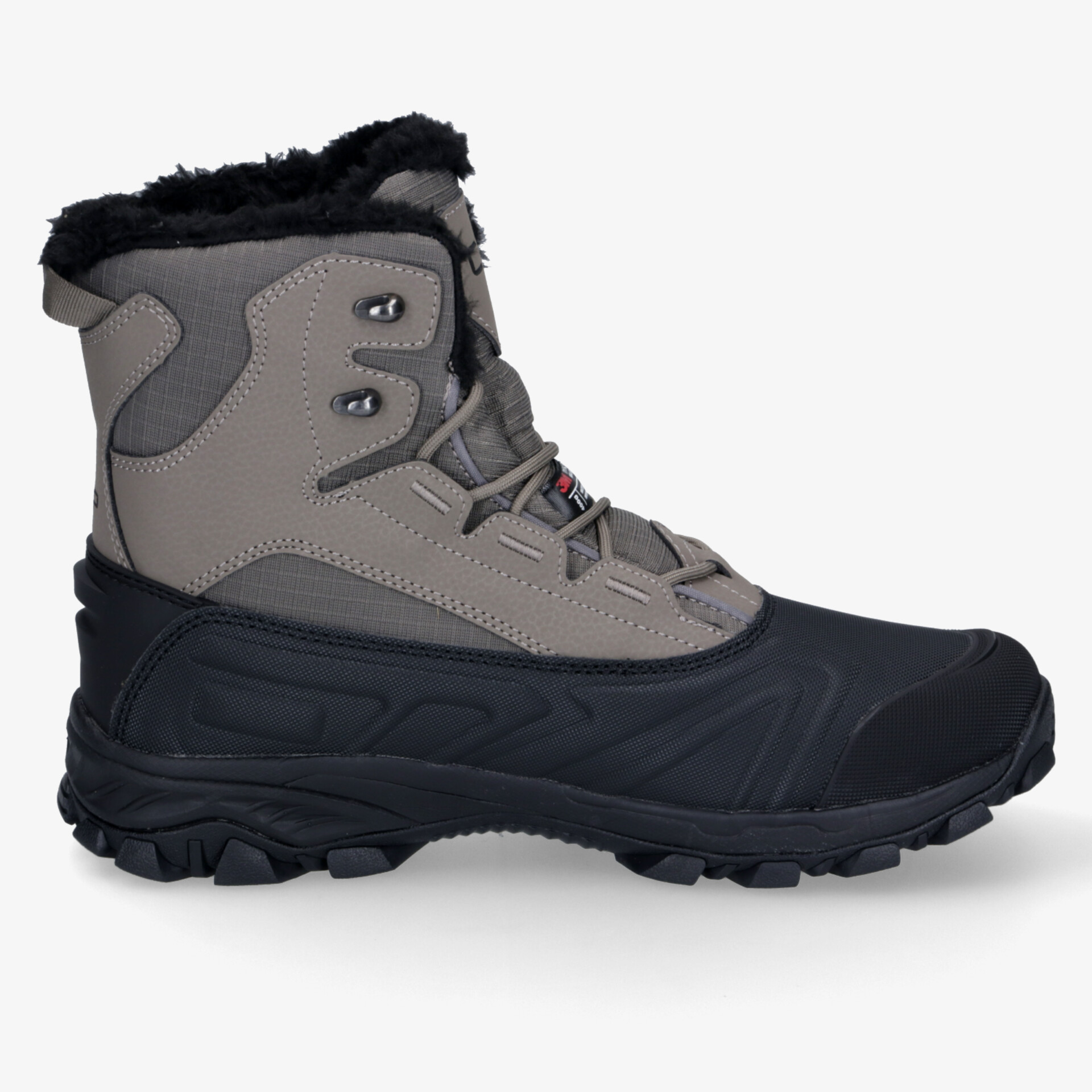 Robuster Winterstiefel mit wasserfester Außenschicht und isolierendem Futter, ideal für kalte Wetterbedingungen.