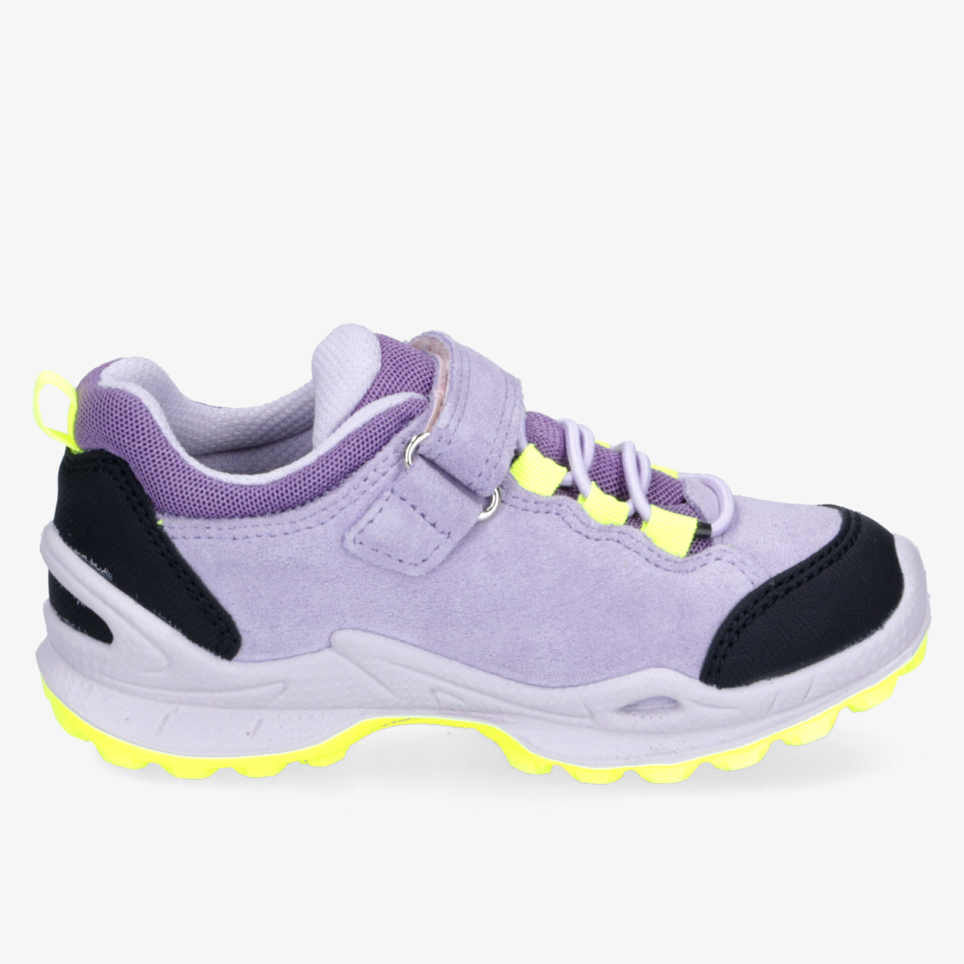 Sportlicher Outdoor-Schuh in Lila mit stabiler Sohle, rutschfestem Profil und komfortabler Passform seitlich sichtbar