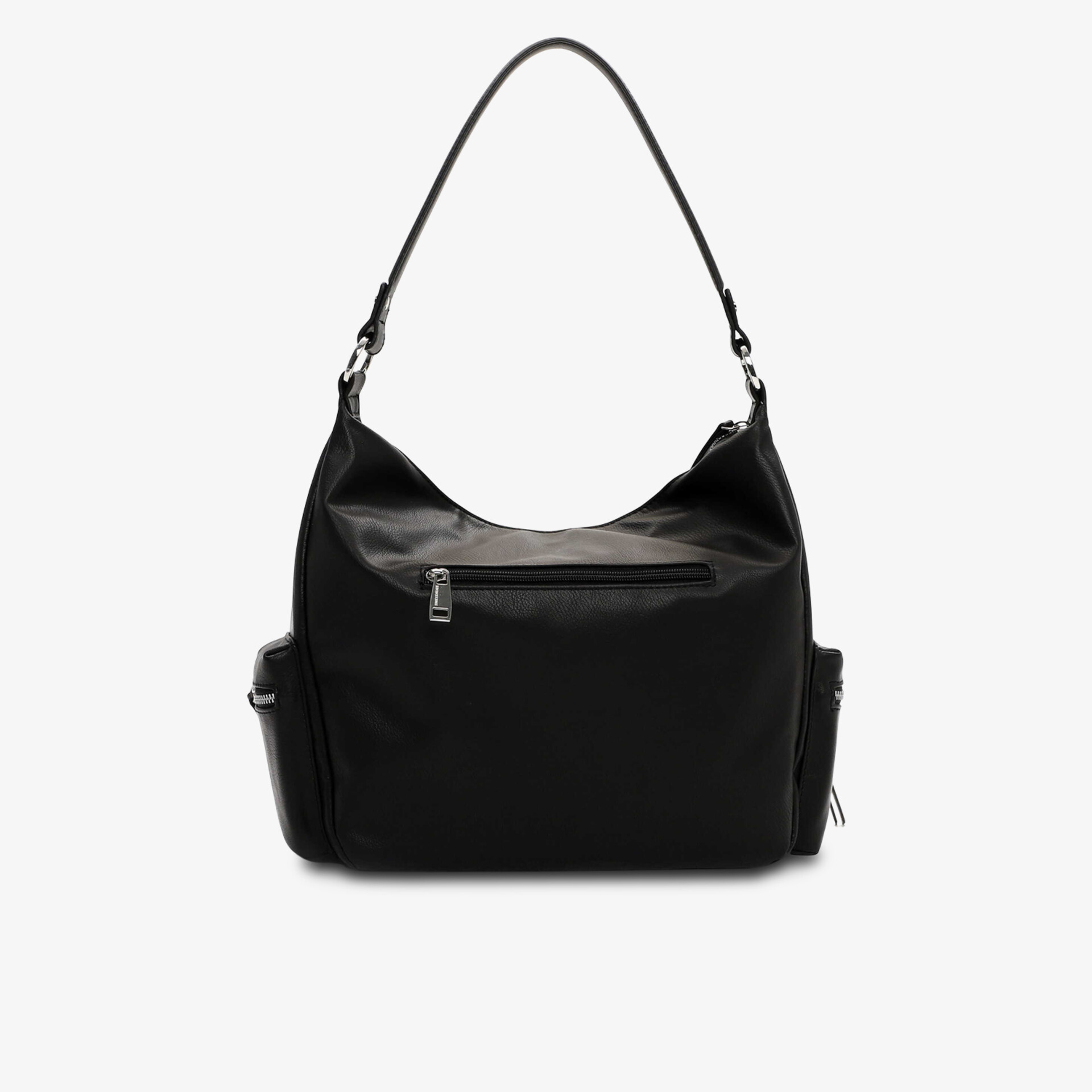 Elegante schwarze Tasche mit geräumigem Hauptfach, praktischem Reißverschluss vorne und komfortablem Tragegriff