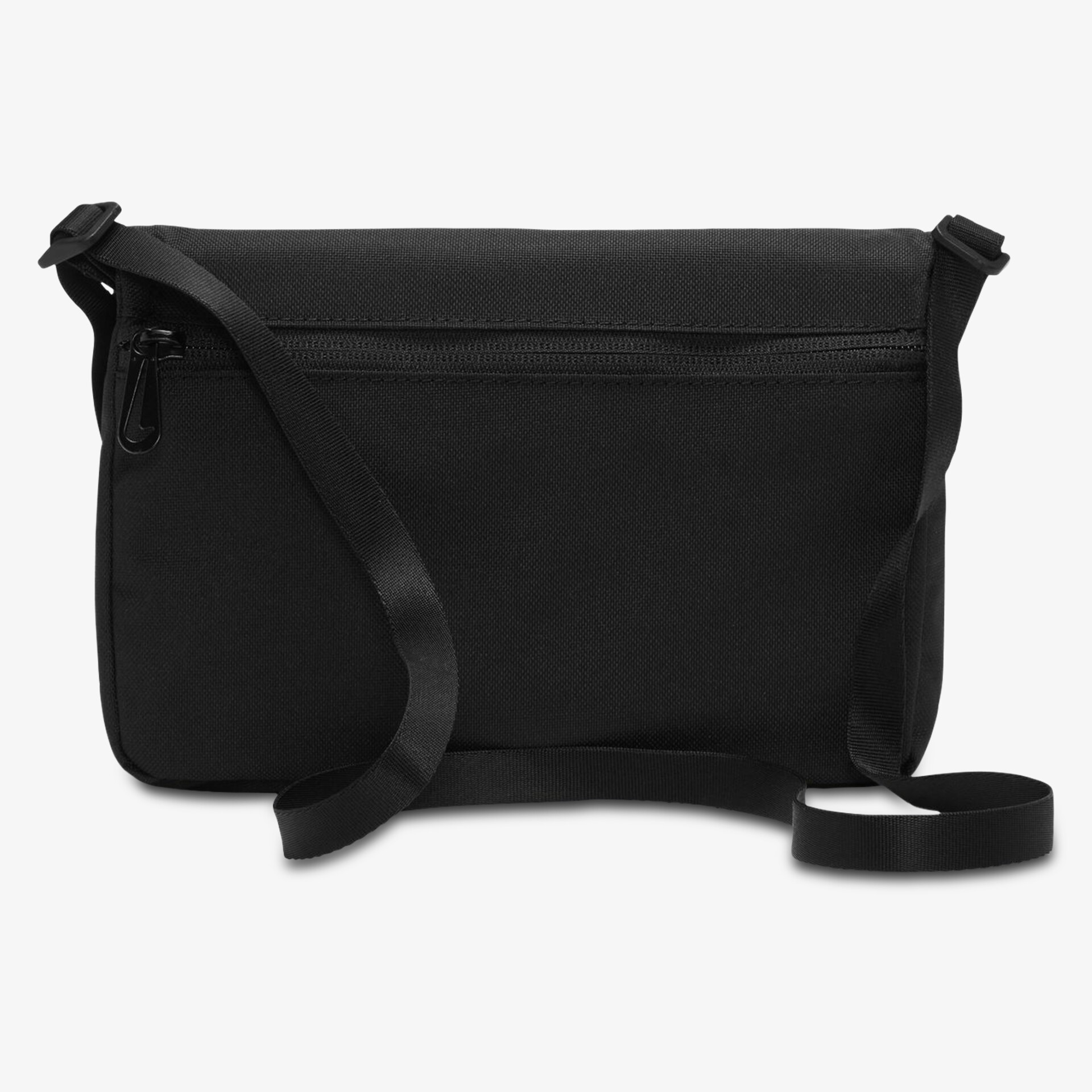 Schlichte schwarze Umhängetasche mit verstellbarem Riemen und praktischer Größe, ideal für den Alltag