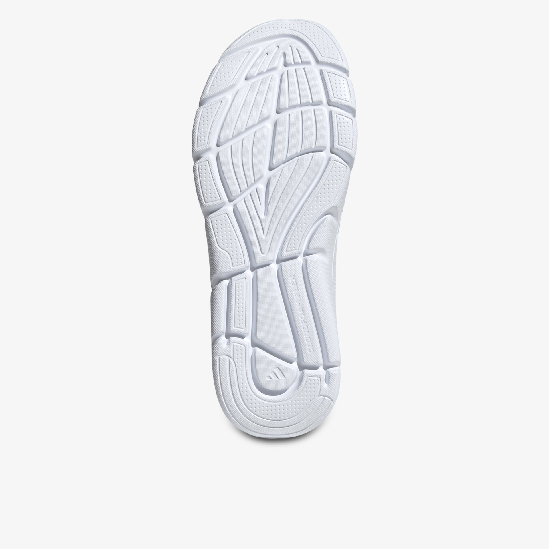 Weiße Laufsohle mit flexiblem, rutschfestem Profil für optimalen Halt und sportlichen Look