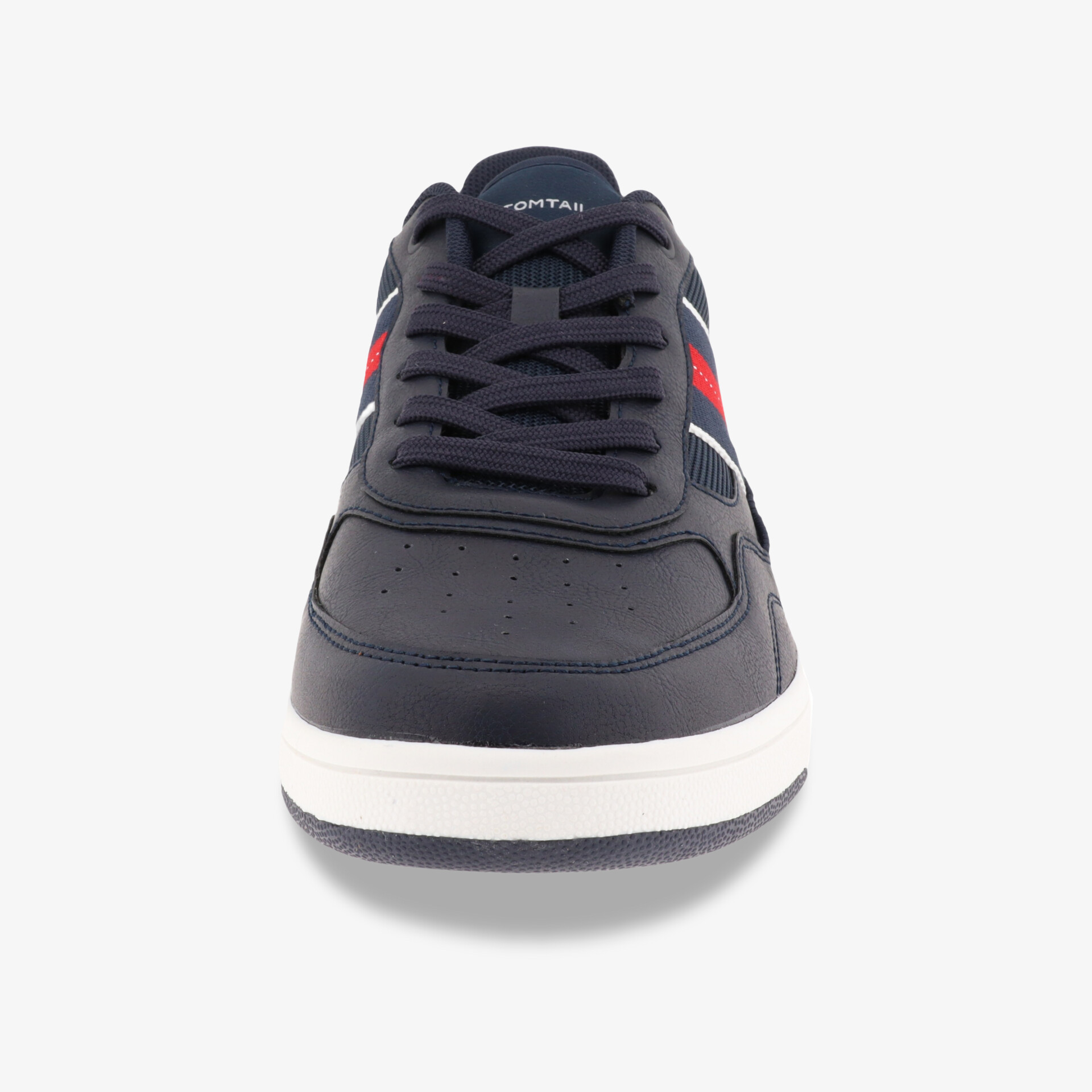 Schuh mit komfortabler Polsterung und robuster Sohle, modisches Design mit farbigen Akzenten, frontale Ansicht