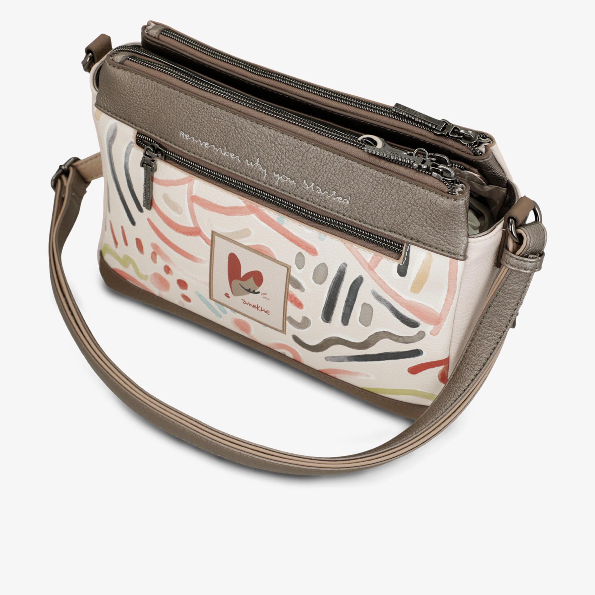 Moderne Tasche mit kreativem Design und praktischen Fächern für stilvollen Alltag.