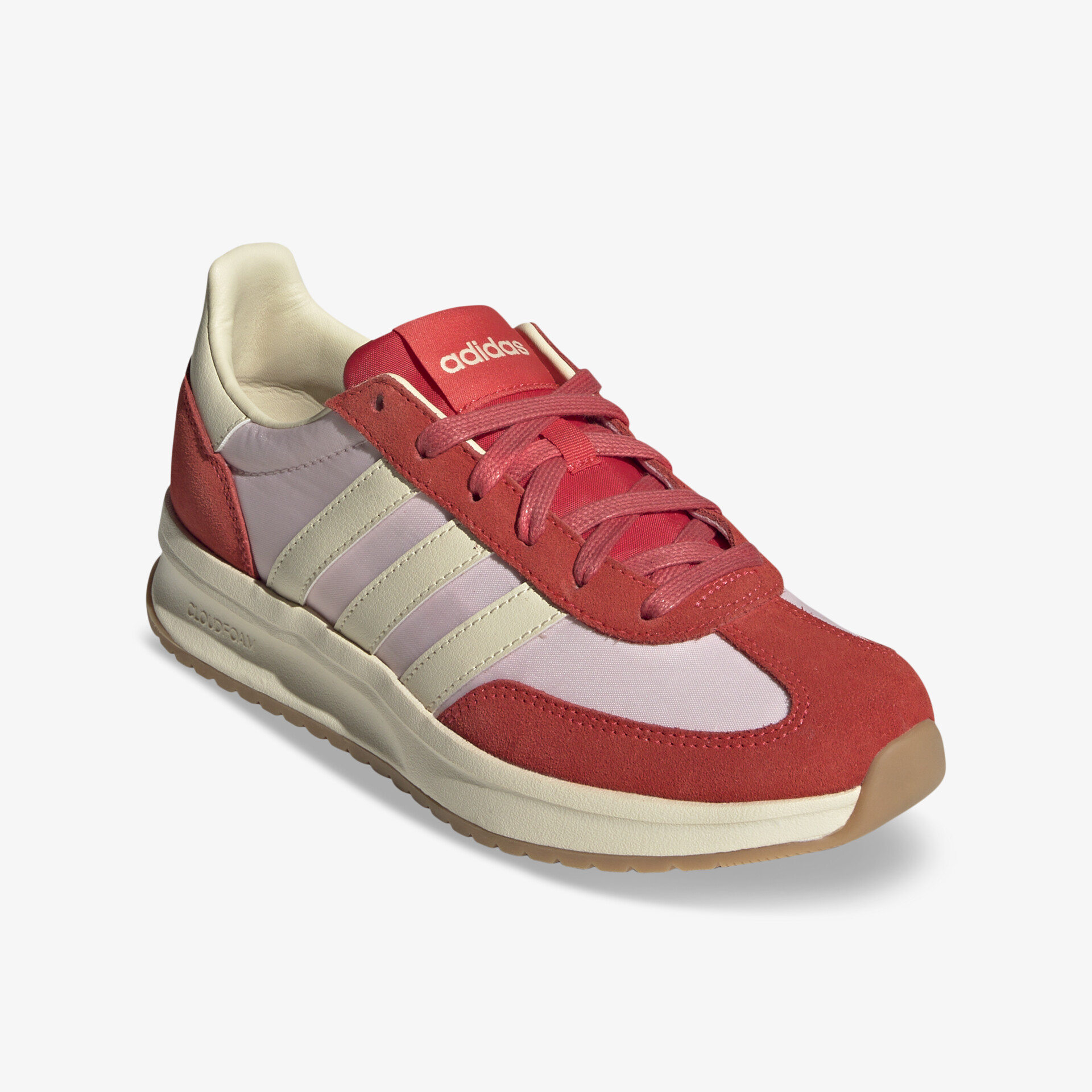 Leichter roter Laufschuh mit atmungsaktivem Material und stabiler Sohle für komfortables und sportliches Tragen