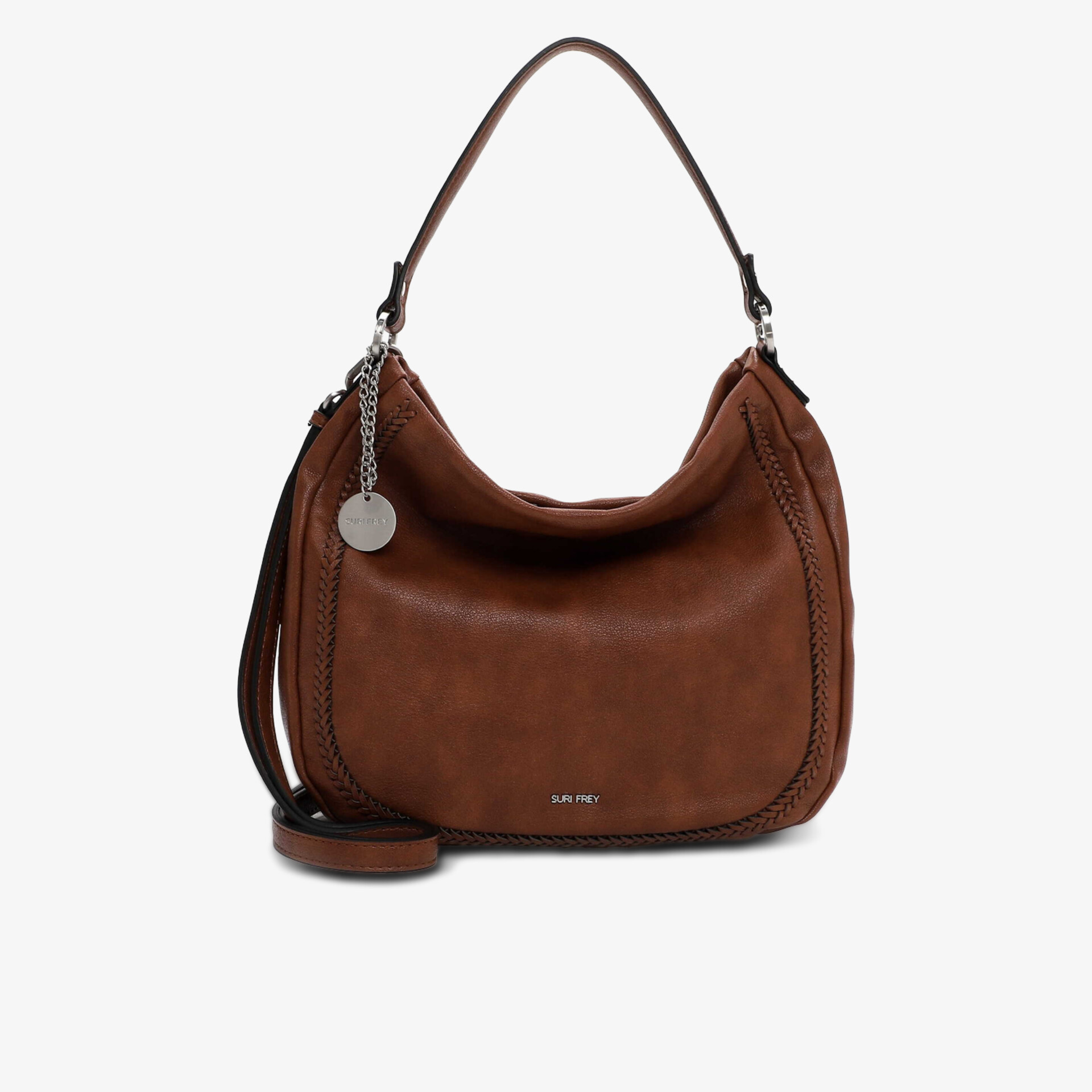 Modische braune Lederschultertasche mit eleganter Form und geräumigem Innenraum für vielseitige Nutzung