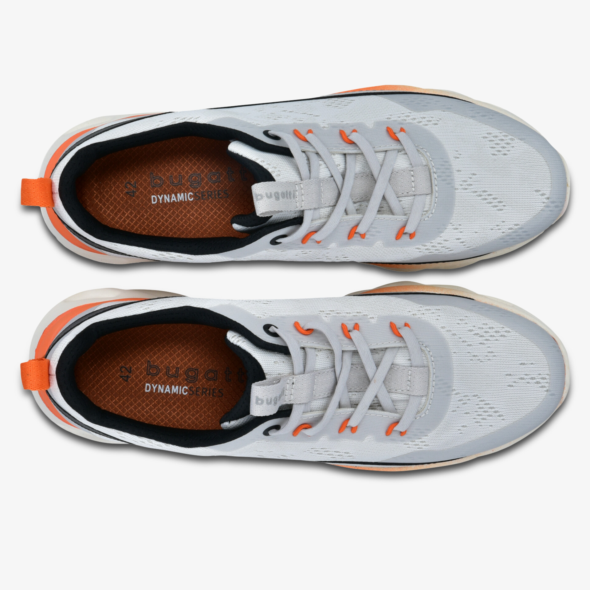 Stylische weiße Sneaker mit orangefarbenen Akzenten und bequemer Passform