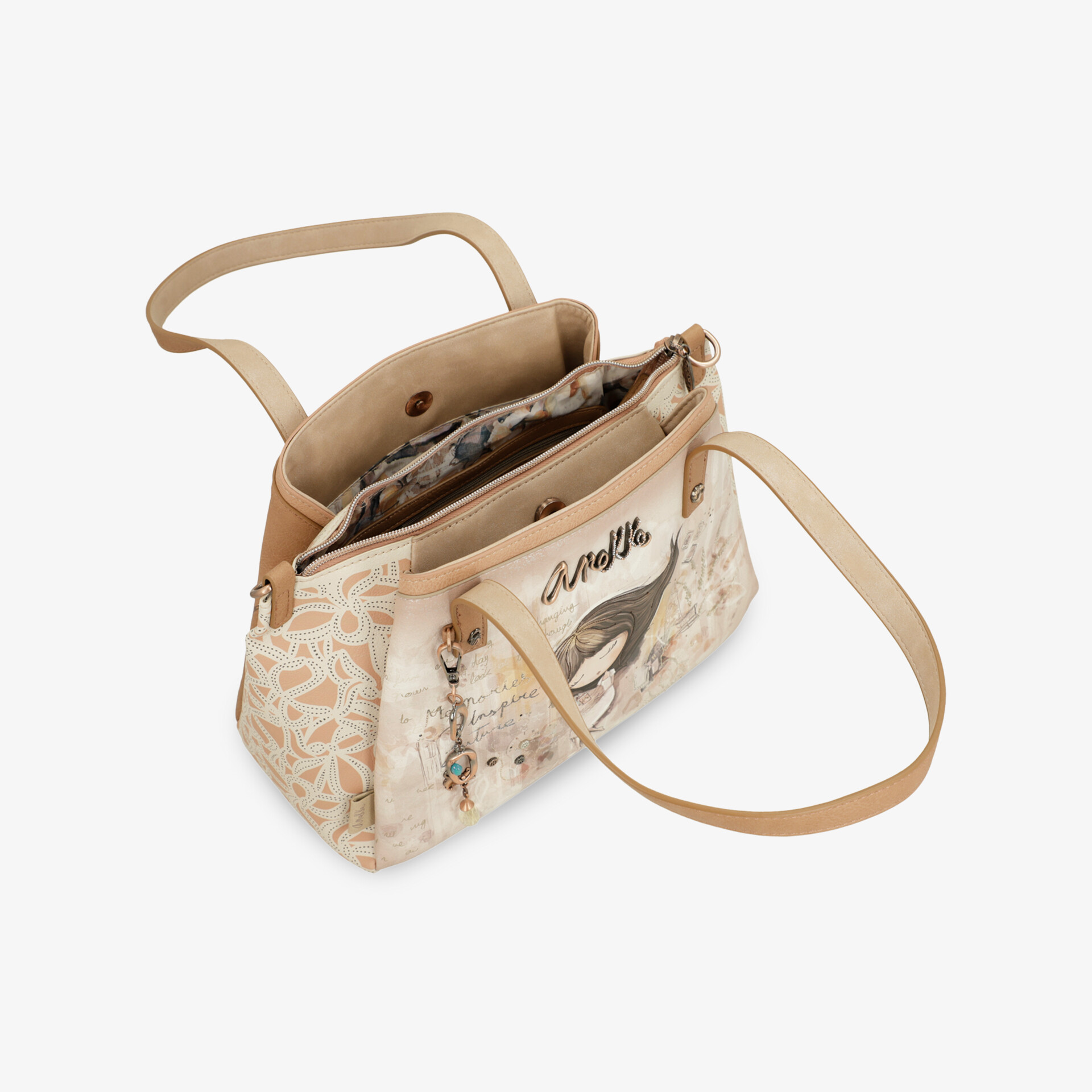 Leichte Handtasche mit verstellbarem Schulterriemen und mehreren praktischen Innentaschen für optimalen Komfort